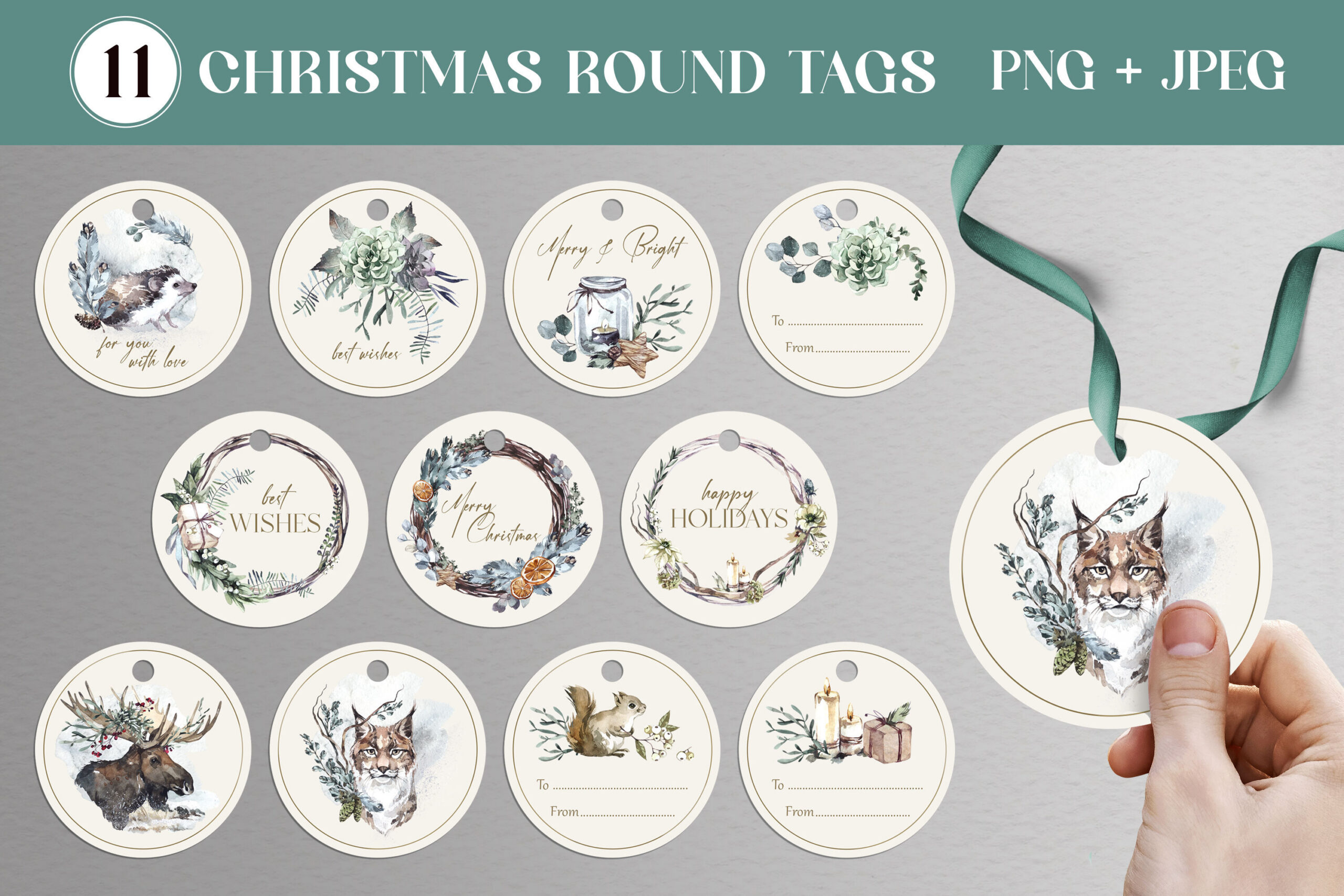 11 Christmas Forest Round Gift Tags | Printable Holidays Png pertaining to Printable Christmas Forest Gift Tags