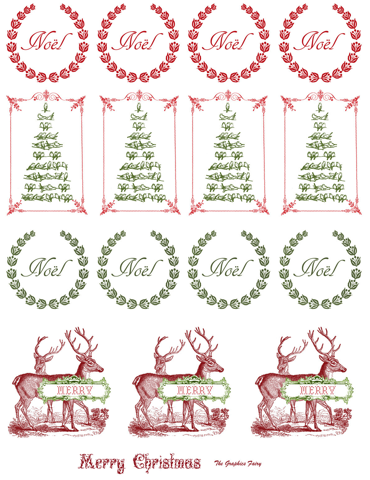 2 Printable Christmas Stickers! - The Graphics Fairy inside Christmas Stickers Printable