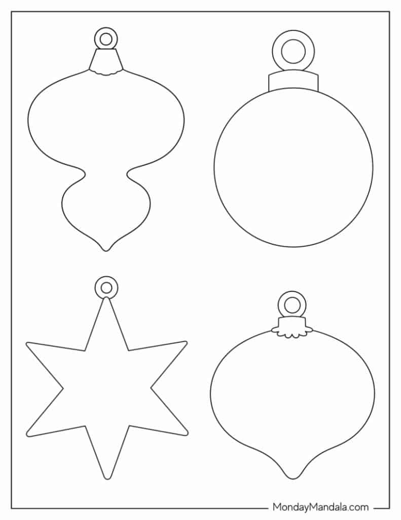 200 Printable Christmas Ornaments (Free Templates) regarding Printable Large Christmas Ornament Template