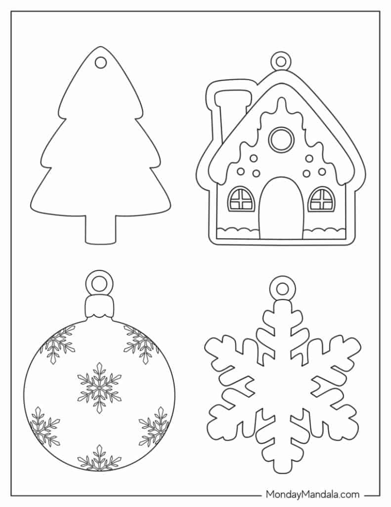 200 Printable Christmas Ornaments (Free Templates) within Printable Large Christmas Ornament Template