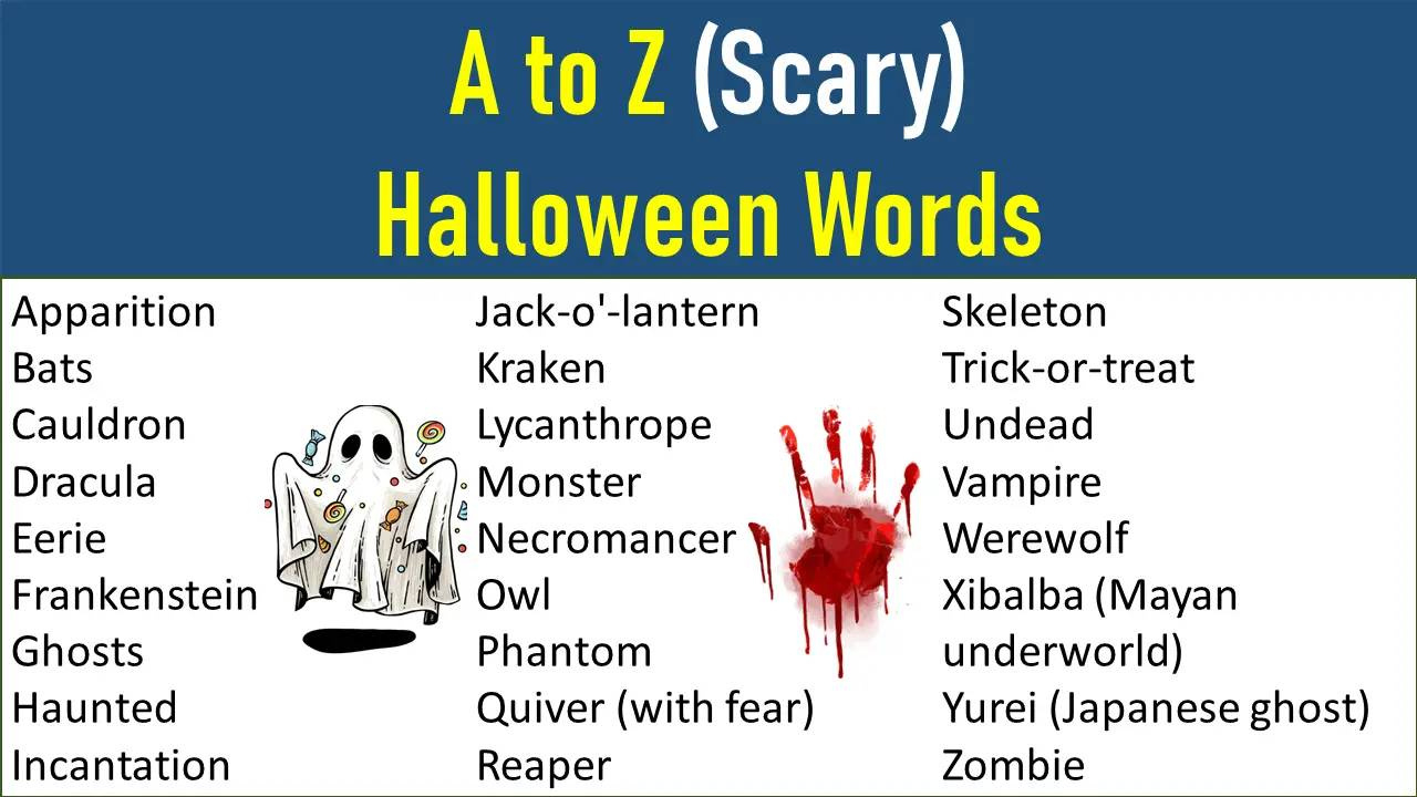 300+ Halloween Words From A-Z For Kids [Free Downloadable] inside Printable Halloween Words ABC Order