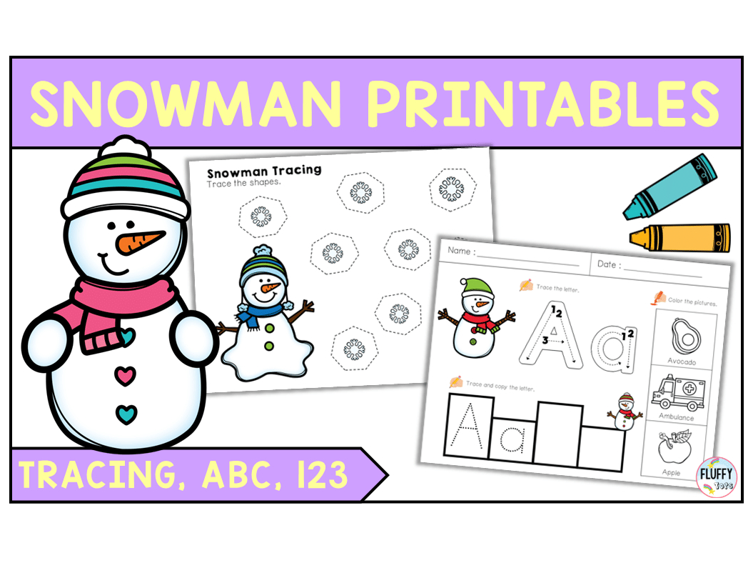 6 Exciting Snowman Printables Preschool Activities For Your Winter regarding Christmas Snowmen Tracing Worksheet Printable