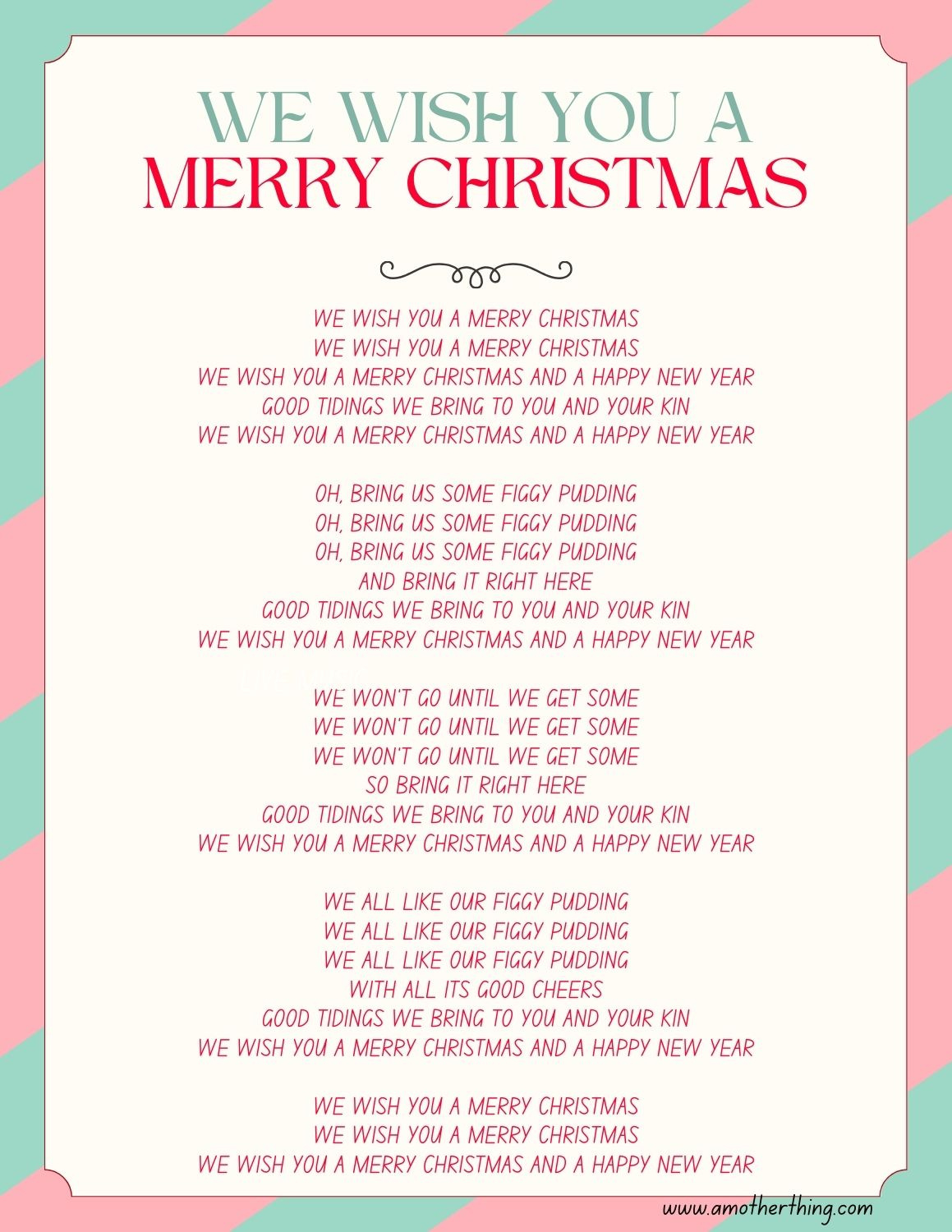 Best Easy Christmas Songs For Kids (With Lyrics!) | It&amp;#039;S A Mother intended for Printable We Wish You A Merry Christmas Lyrics