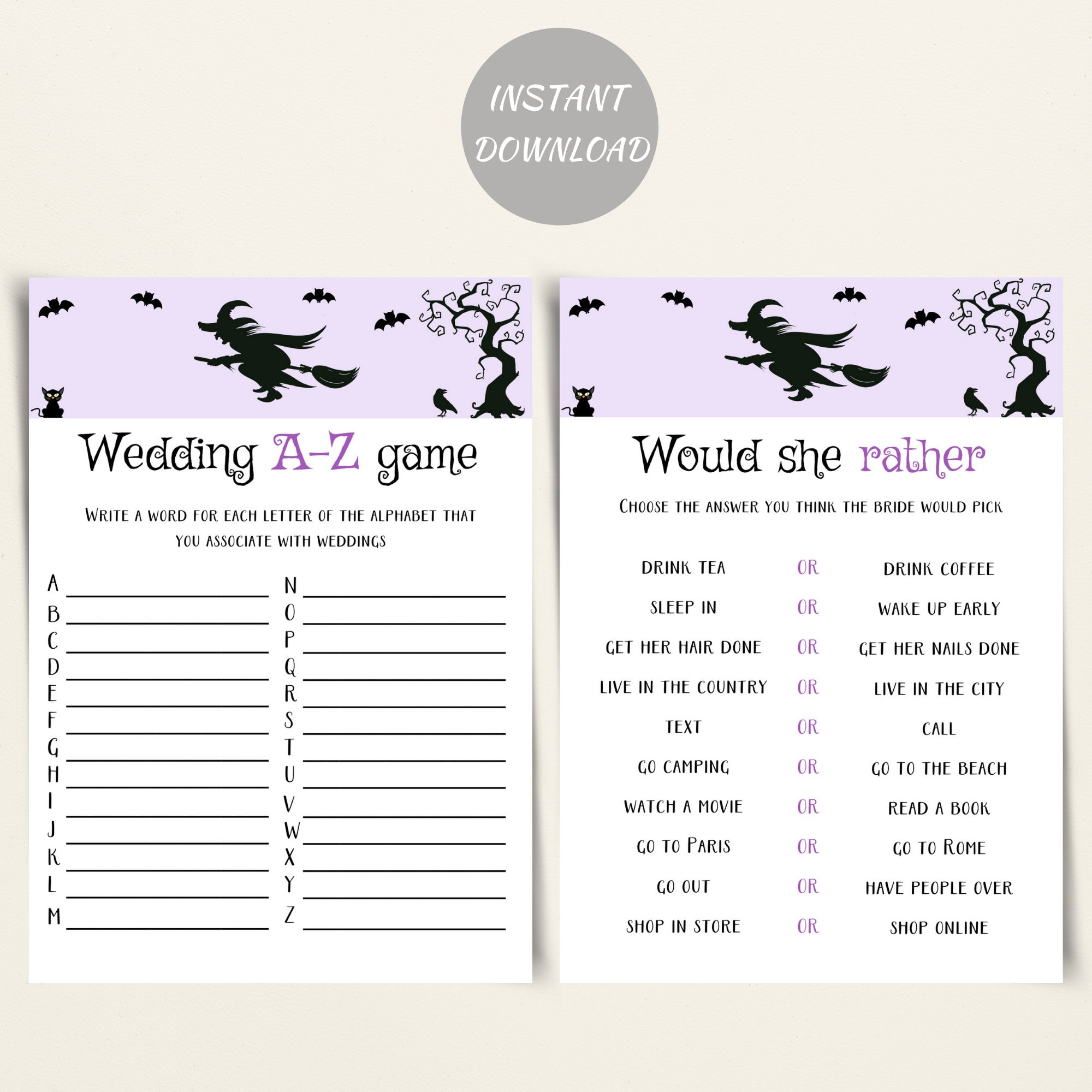 Buy Printable Spooky Bridal Shower Games: Halloween Theme, 8 Games pertaining to The Nightmare Before Christmas A Z Game Printable