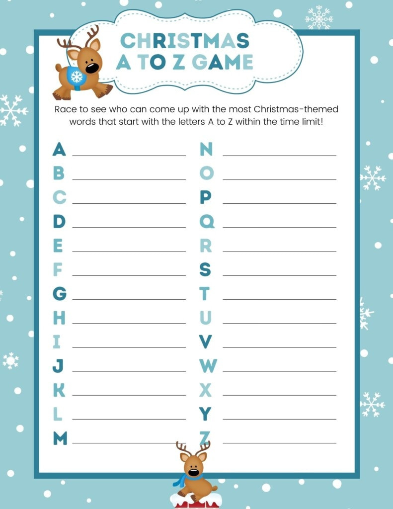 Christmas A To Z Game - Free Printable! - Kids Activity Zone for Christmas A Z Game Printable