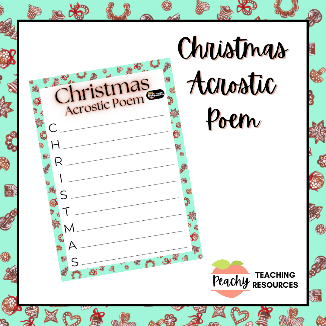 Christmas Acrostic Poem Worksheet - Australian Teachers Marketplace with regard to Printable Christmas Acrostic Poem Worksheet