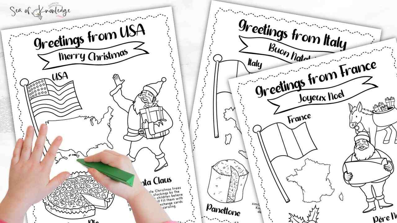 Christmas Around The World Book [Bonus Coloring Pages] inside Printable Christmas Around The World