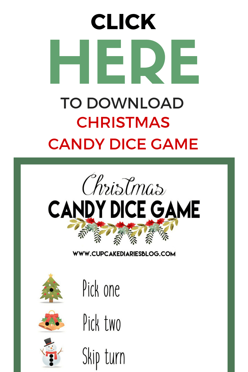Christmas Candy Dice Game - Printable Game For Kids - Cupcake Diaries regarding Printable Christmas Candy Dice Game