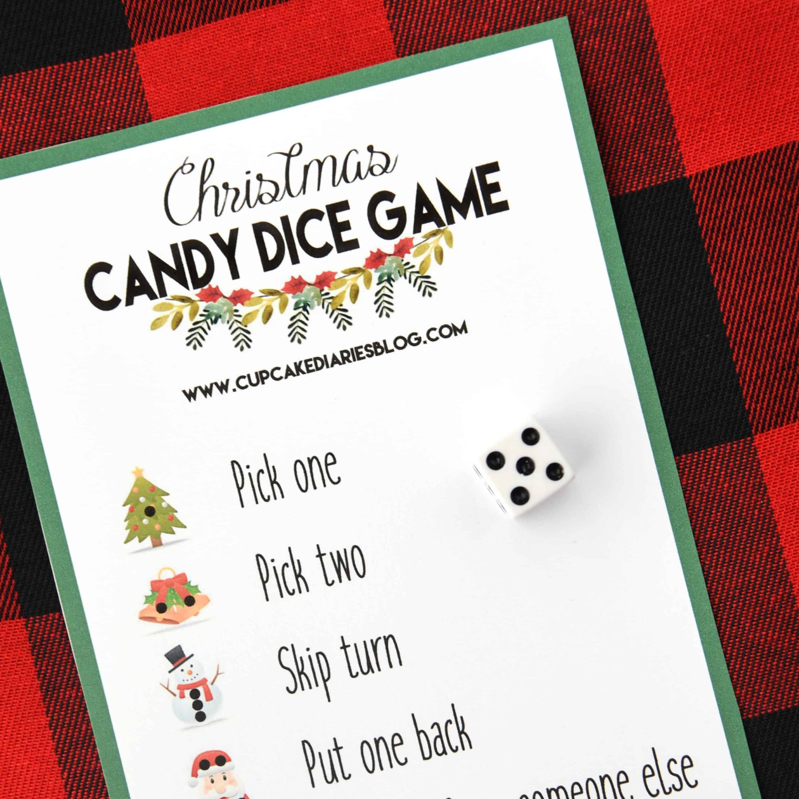 Christmas Candy Dice Game - Printable Game For Kids - Cupcake Diaries with regard to Printable Christmas Candy Dice Game