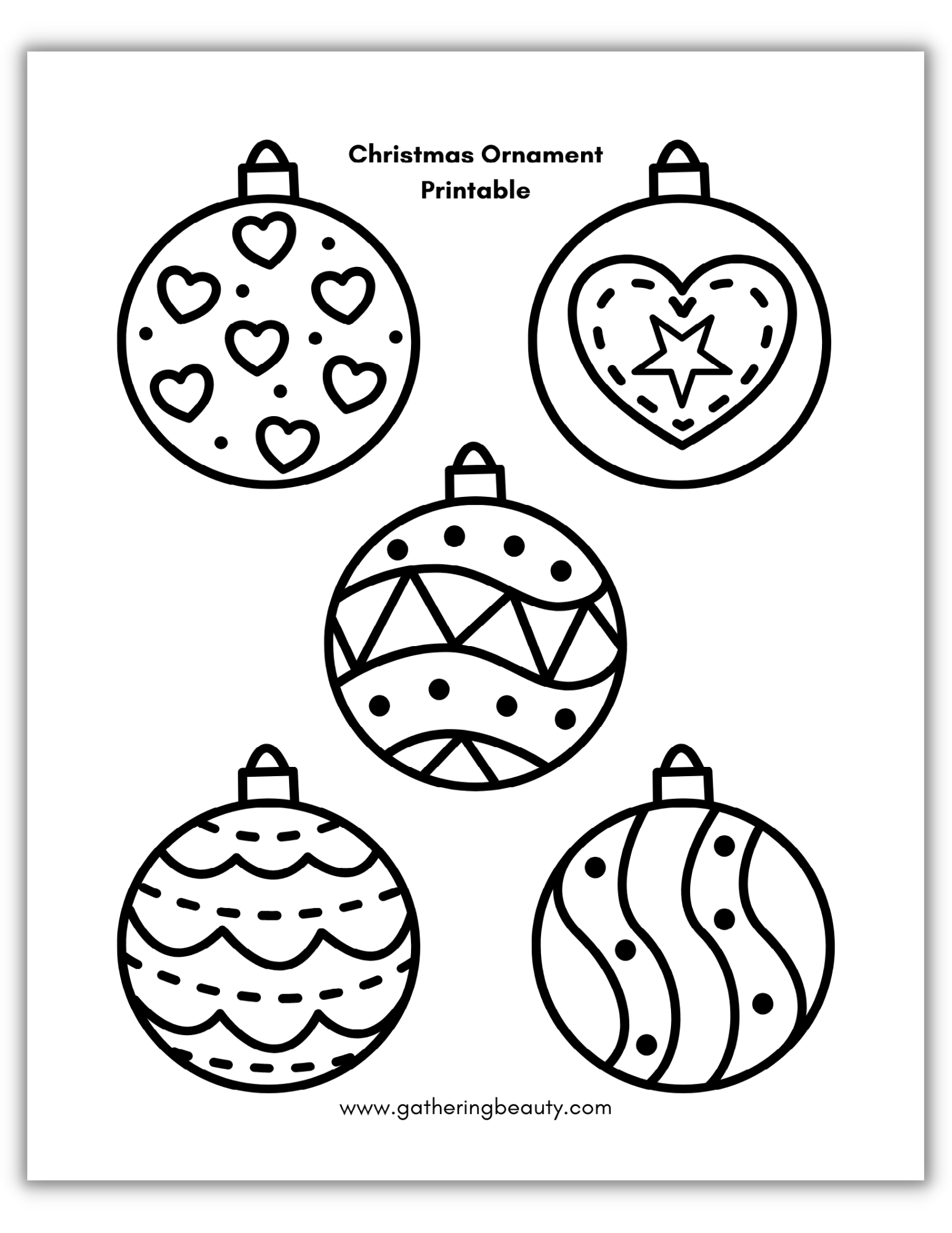 Christmas Ornament Printable — Gathering Beauty throughout Christmas Ornament Outline Template Printable
