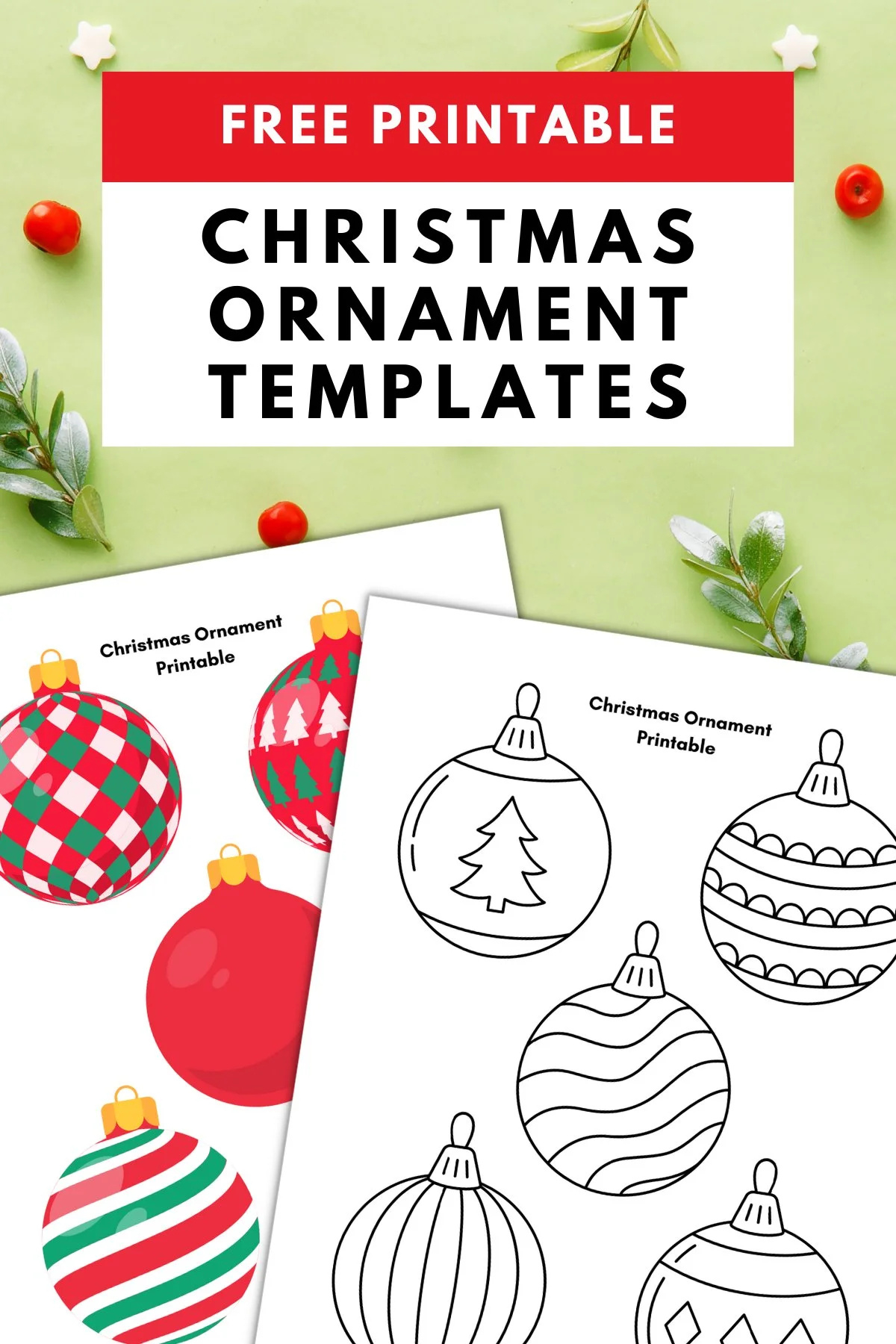 Christmas Ornament Printable — Gathering Beauty with Printable Christmas Ornament Templates