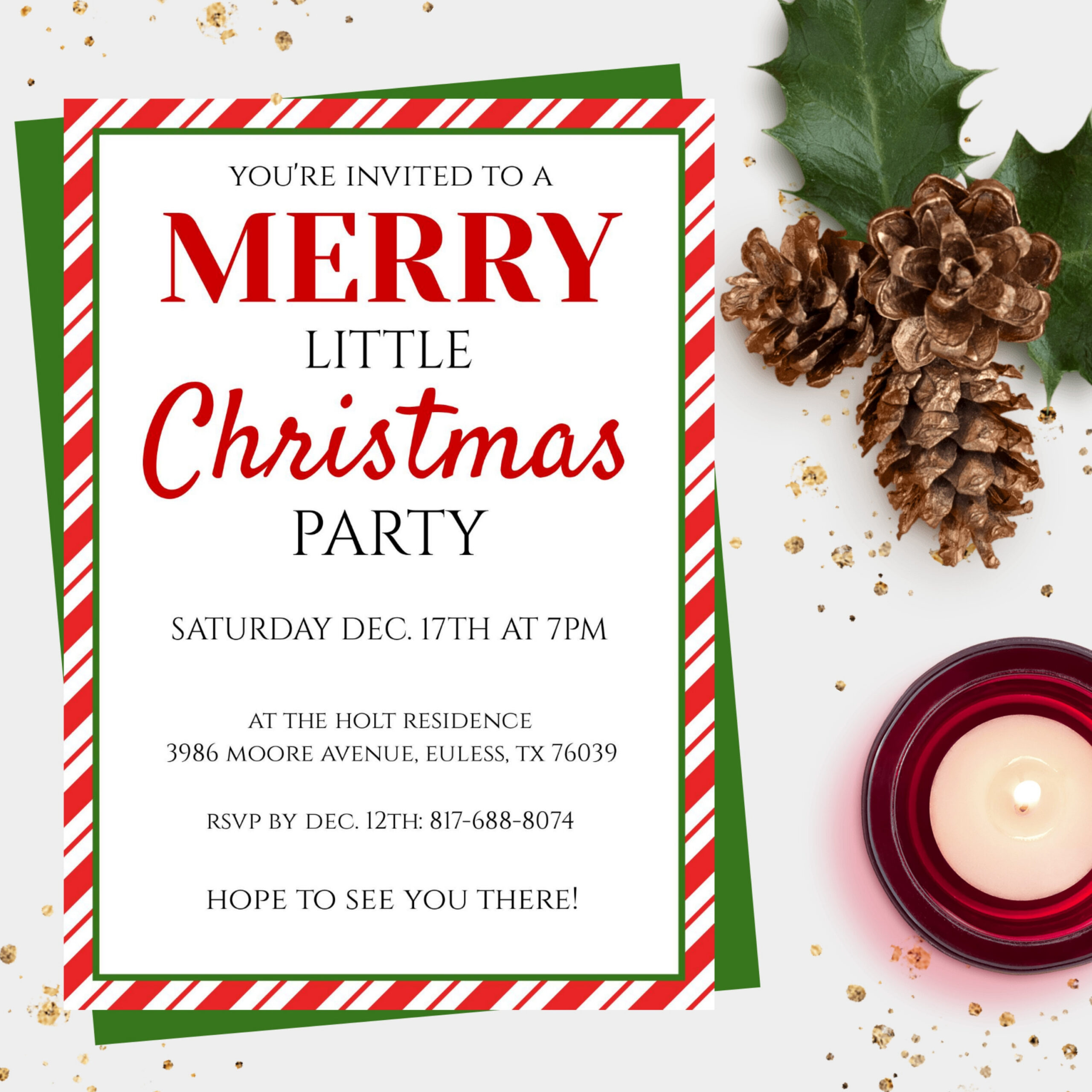 Christmas Party Invitation Template, Instant Download, Holiday for Printable Christmas Party Invitations
