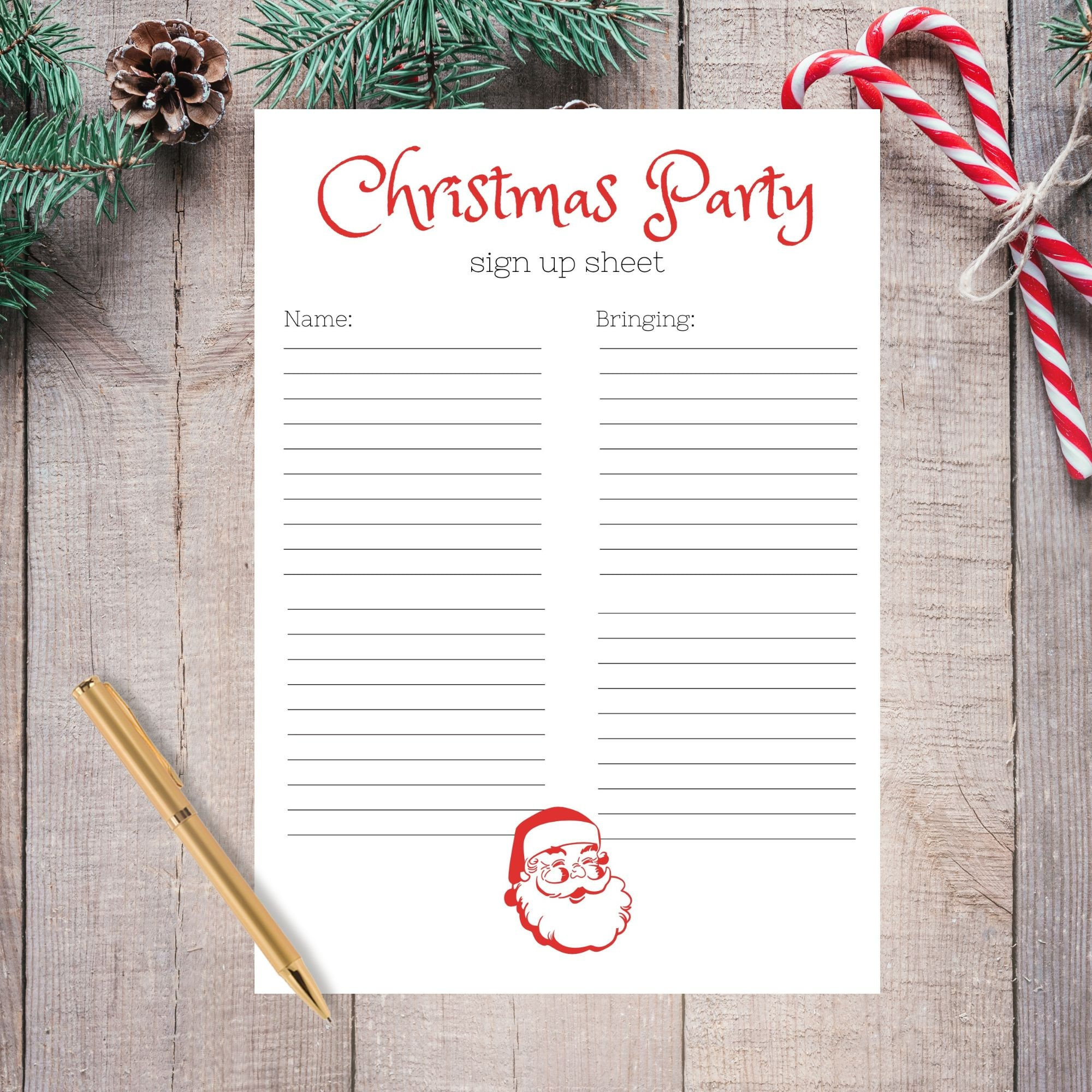 Christmas Party Sign Up Sheet Work Printable Christmas Party with Christmas Party Sign Up Sheet Printable