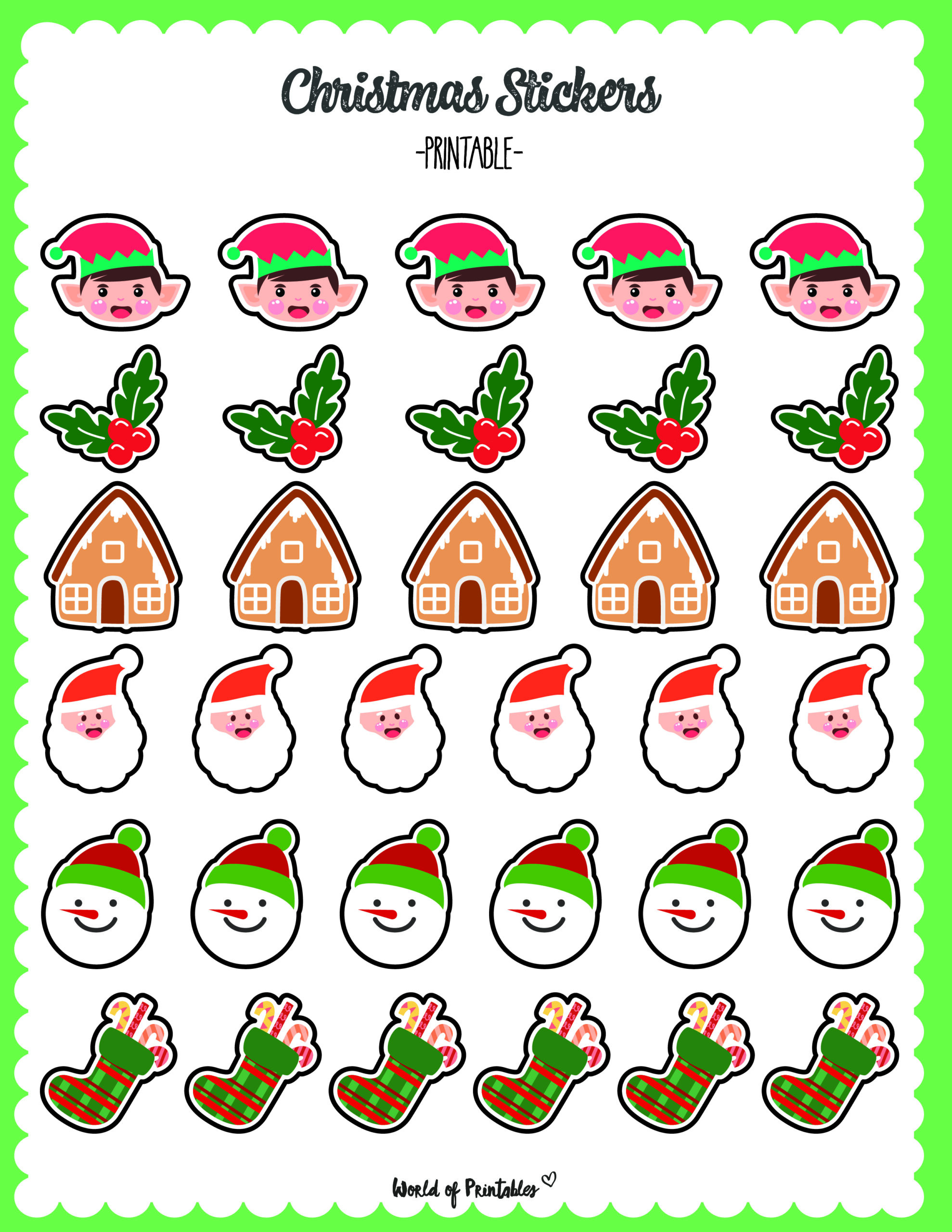 Christmas Stickers - World Of Printables - Worksheets Library in Christmas Stickers Sheet Printable