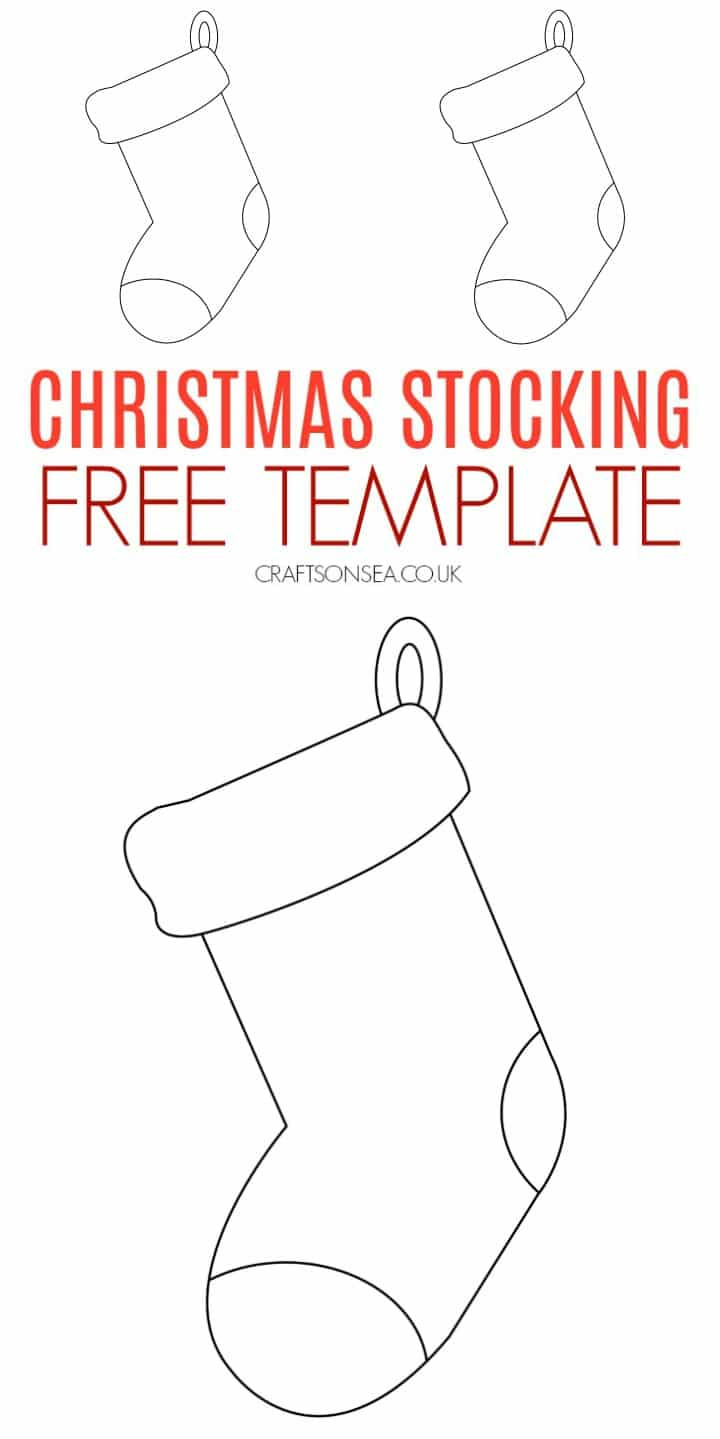 Christmas Stocking Template (Free Printable Pdf) - Crafts On Sea in Printable Christmas Stocking Outline Template