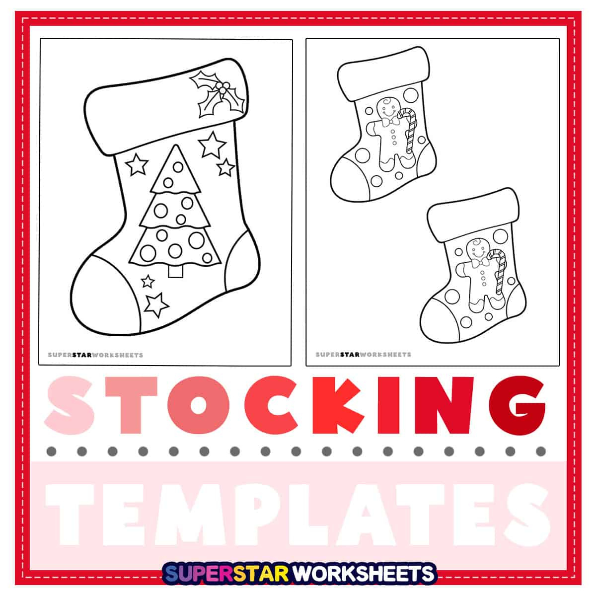 Christmas Stocking Template (Free Printables) - Superstar Worksheets within Christmas Stocking Outline Template Printable