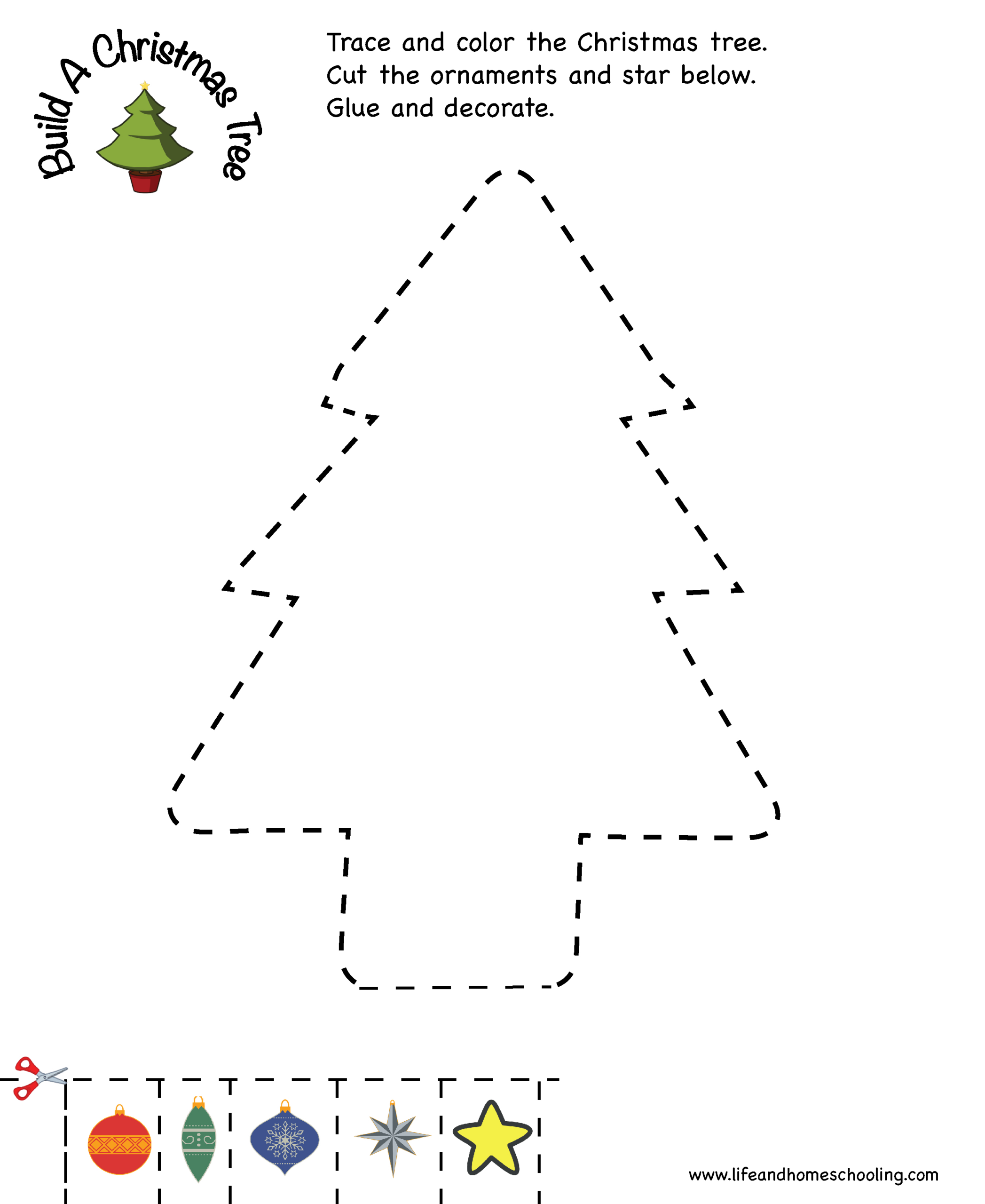 Christmas Tracing Printable Activity | Madeteachers regarding Christmas Ornaments Tracing Worksheet Printable