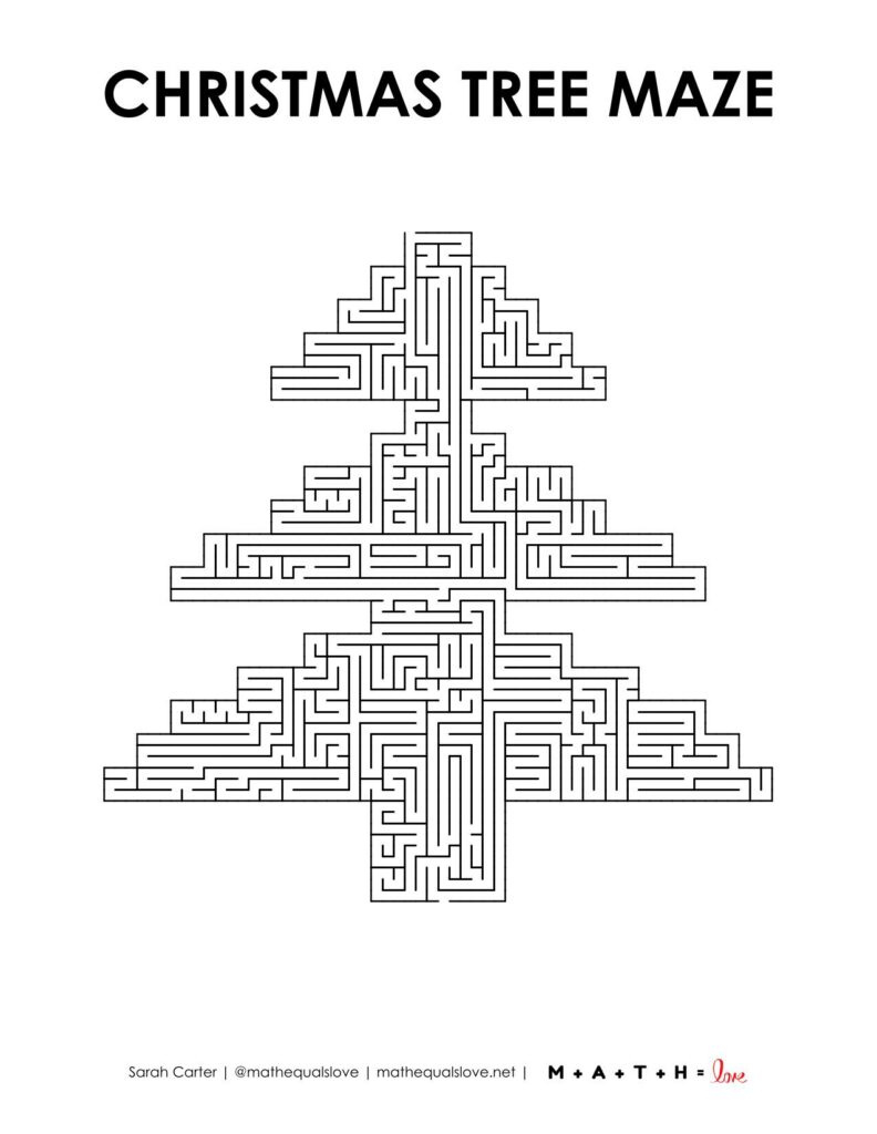 Christmas Tree Maze [Free Printable Pdf] with Printable Christmas Tree Maze
