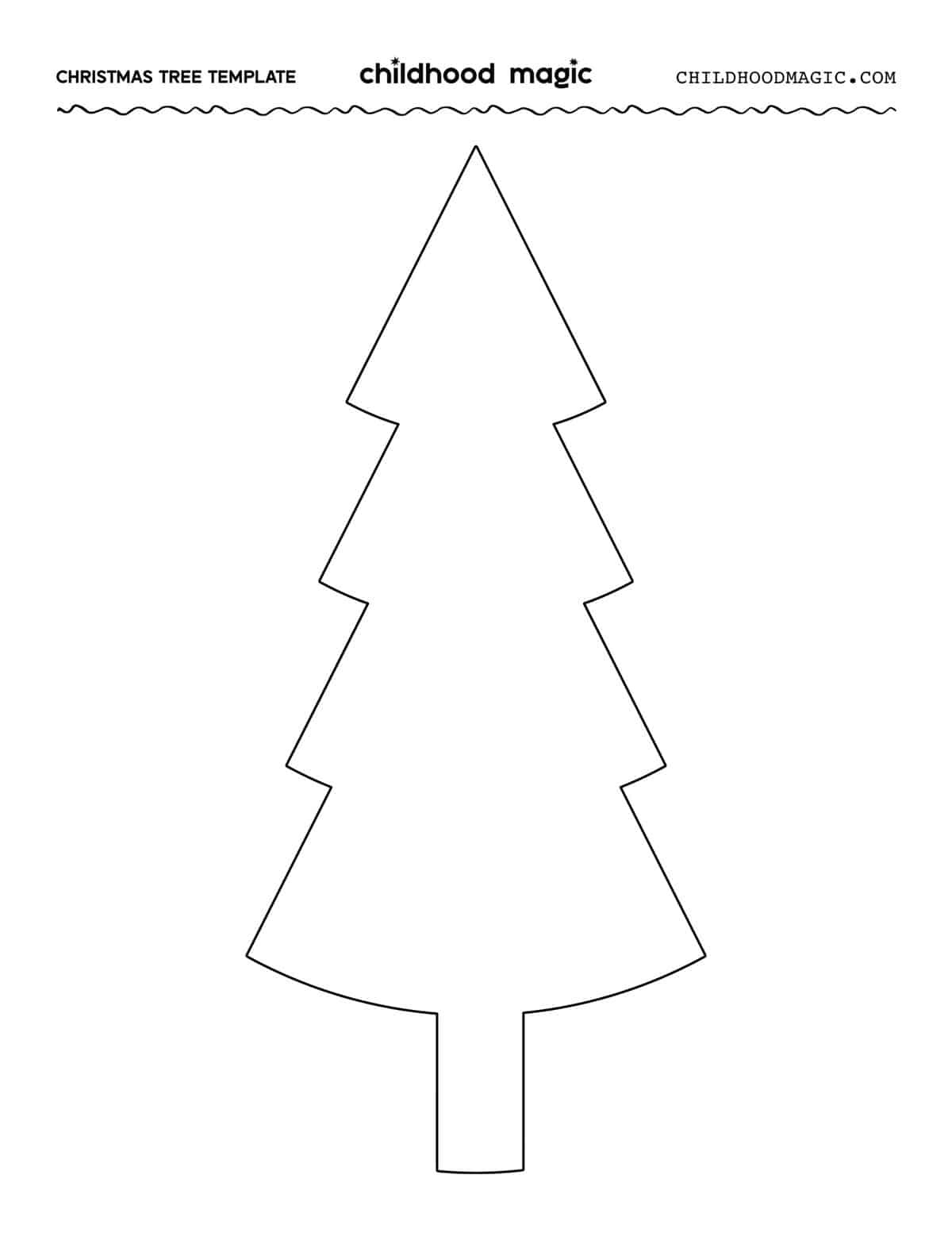 Christmas Tree Outline - Childhood Magic intended for Large Christmas Tree Templates Printable