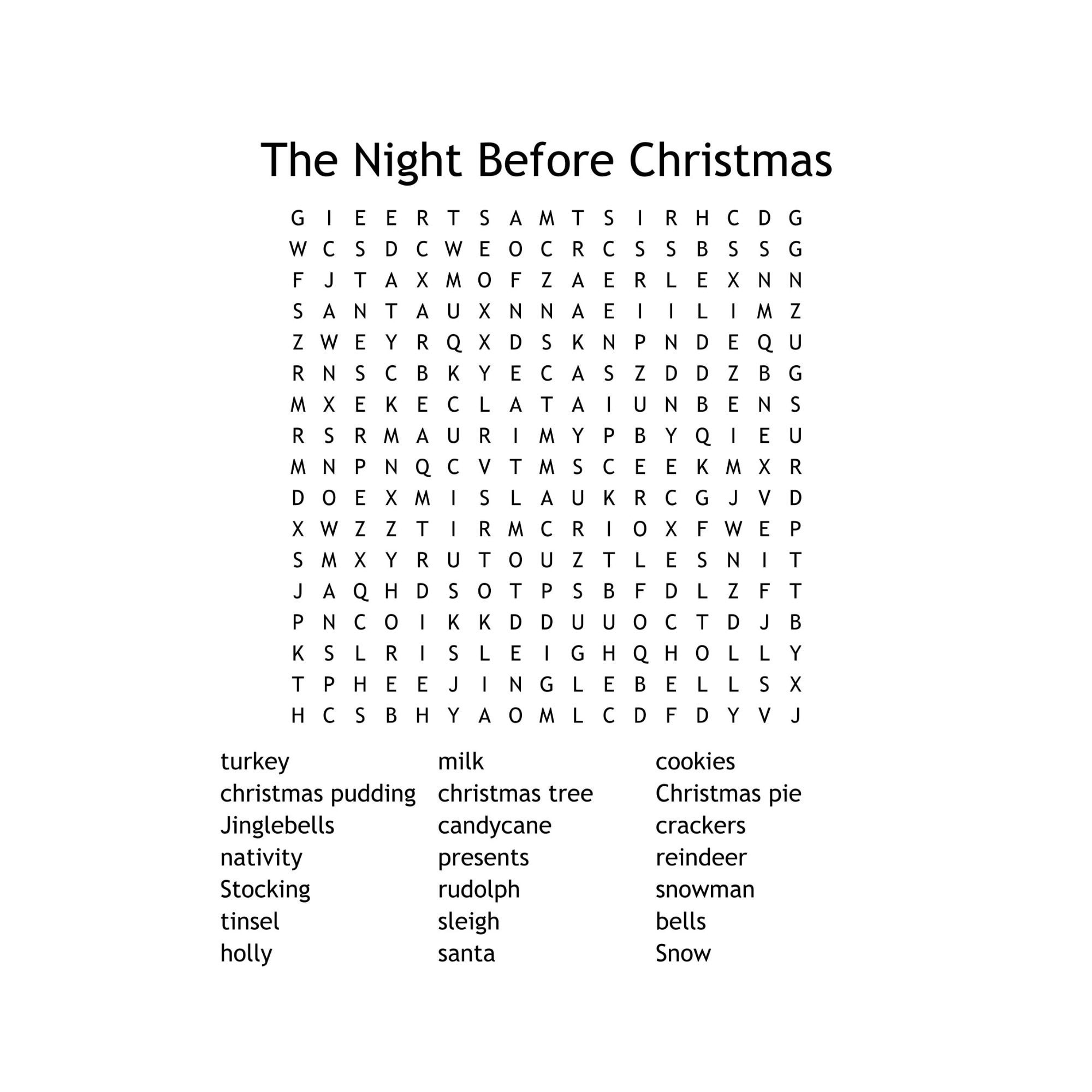 Christmas Word Search Printable Download | Pdf Instant Digital for The Nightmare Before Christmas Crossword Printable