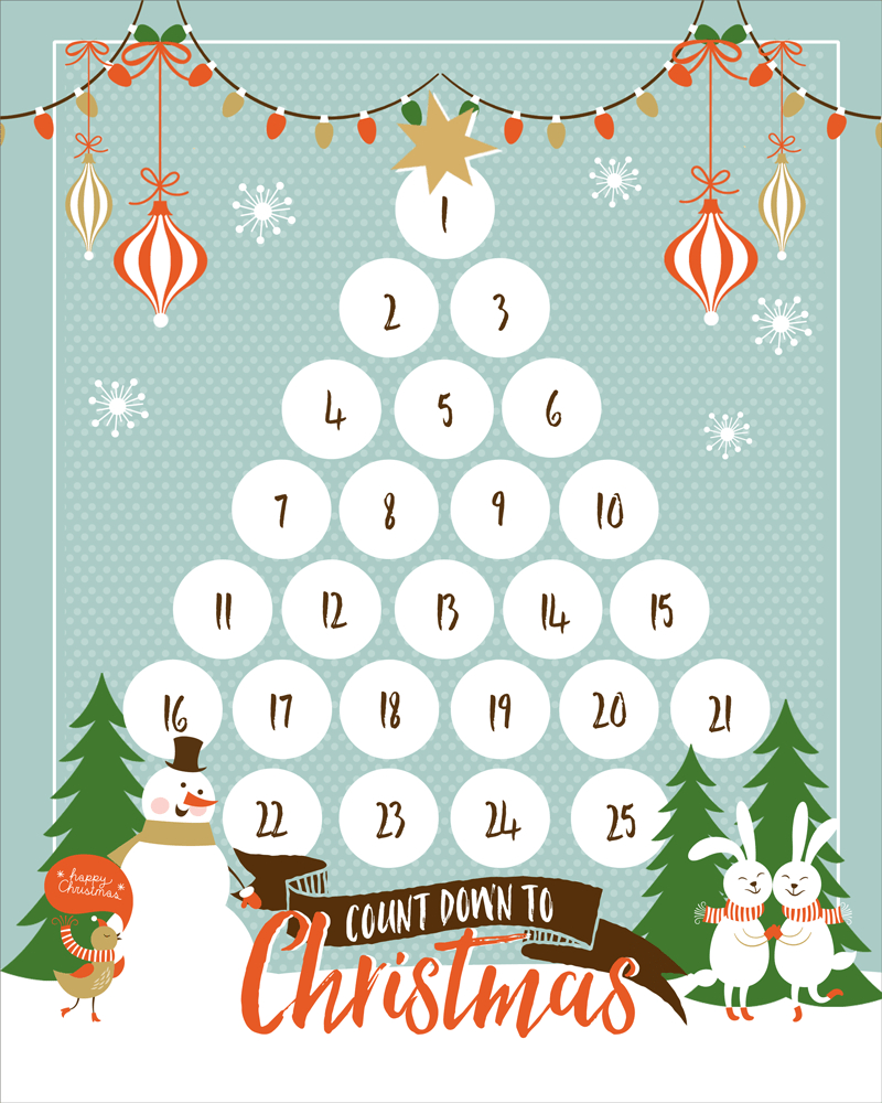 Countdown To Christmas Printable – Let'S Diy It All – With Kritsyn for Printable Christmas Countdown Calendar Color