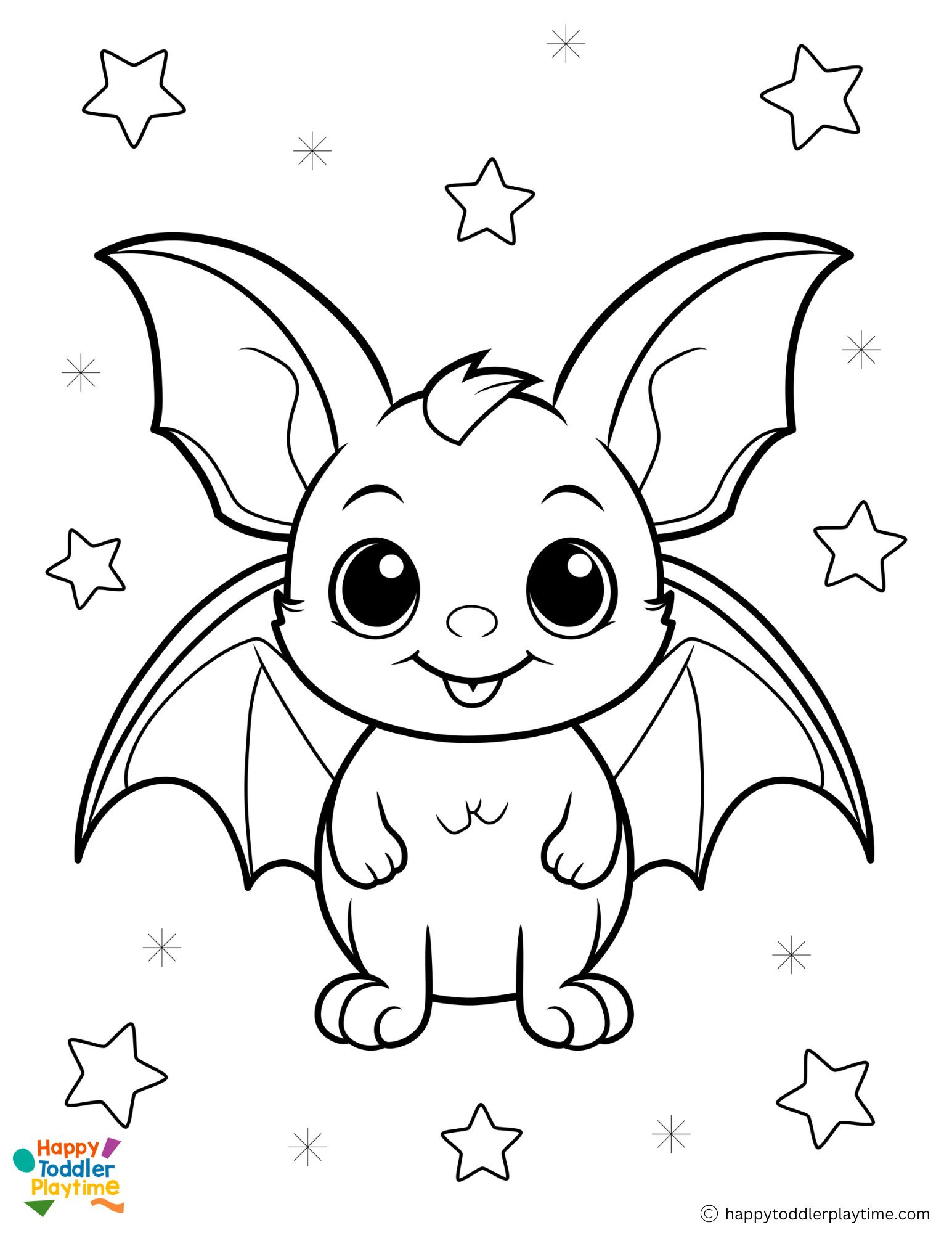 Free Bat Coloring Pages For Kids - Happy Toddler Playtime intended for Halloween Bat Coloring Page Printable
