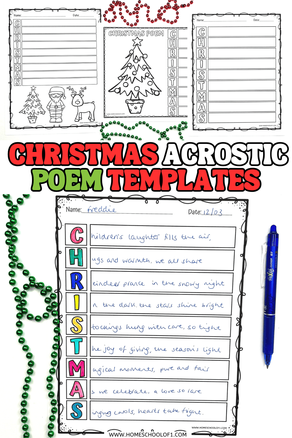Free Christmas Acrostic Poem Template For Kids regarding Printable Christmas Acrostic Poem Worksheet