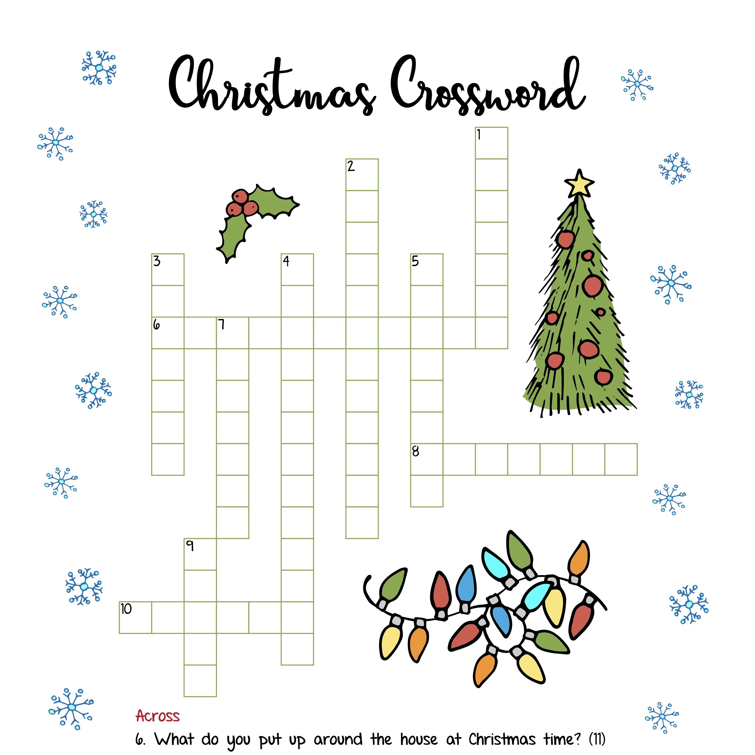 Free Christmas Printables – Crossword | Mama Geek for Printable Christmas Crossword