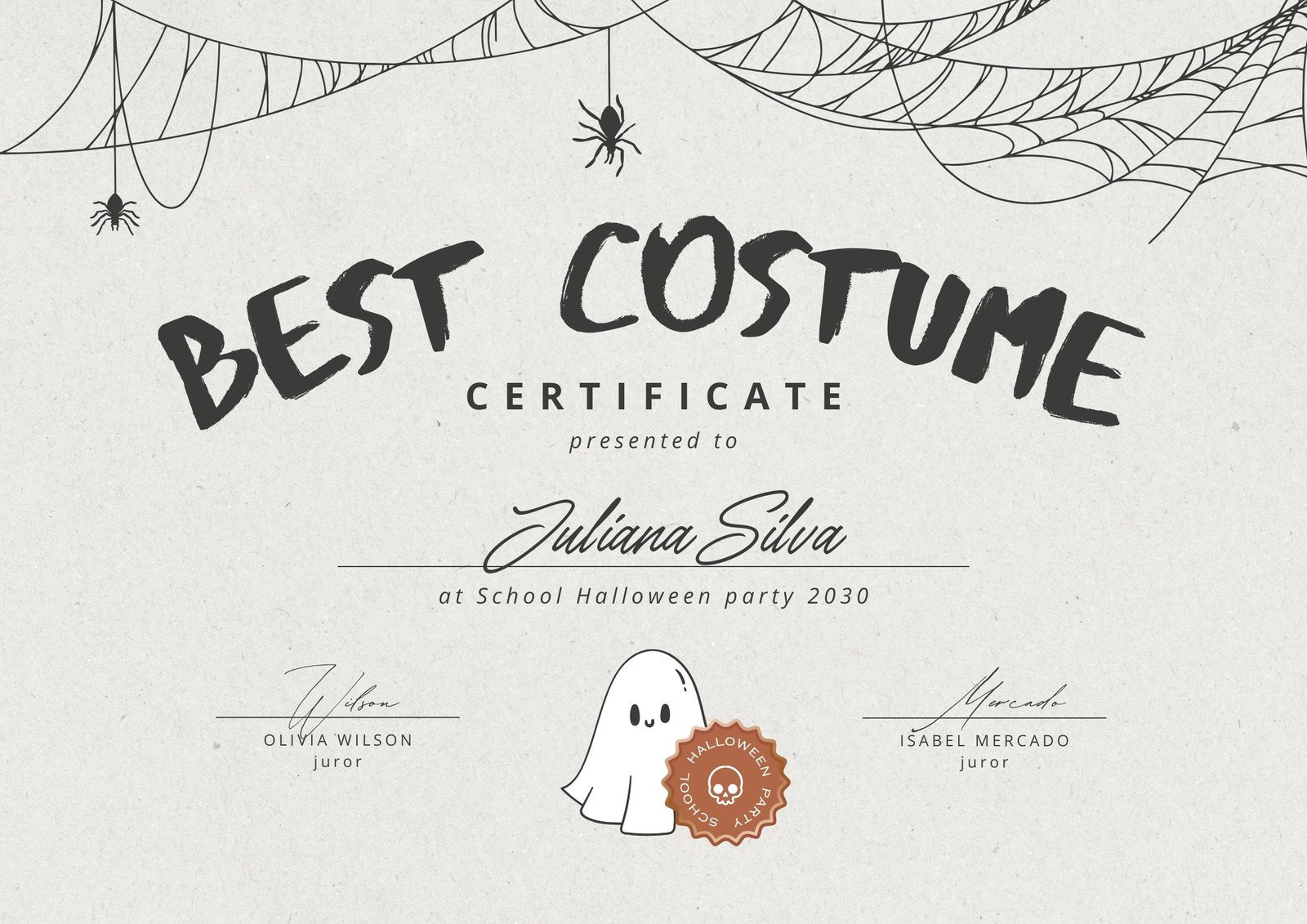 Free Custom Printable Halloween Certificate Templates | Canva pertaining to Printable Halloween Costume Certificate