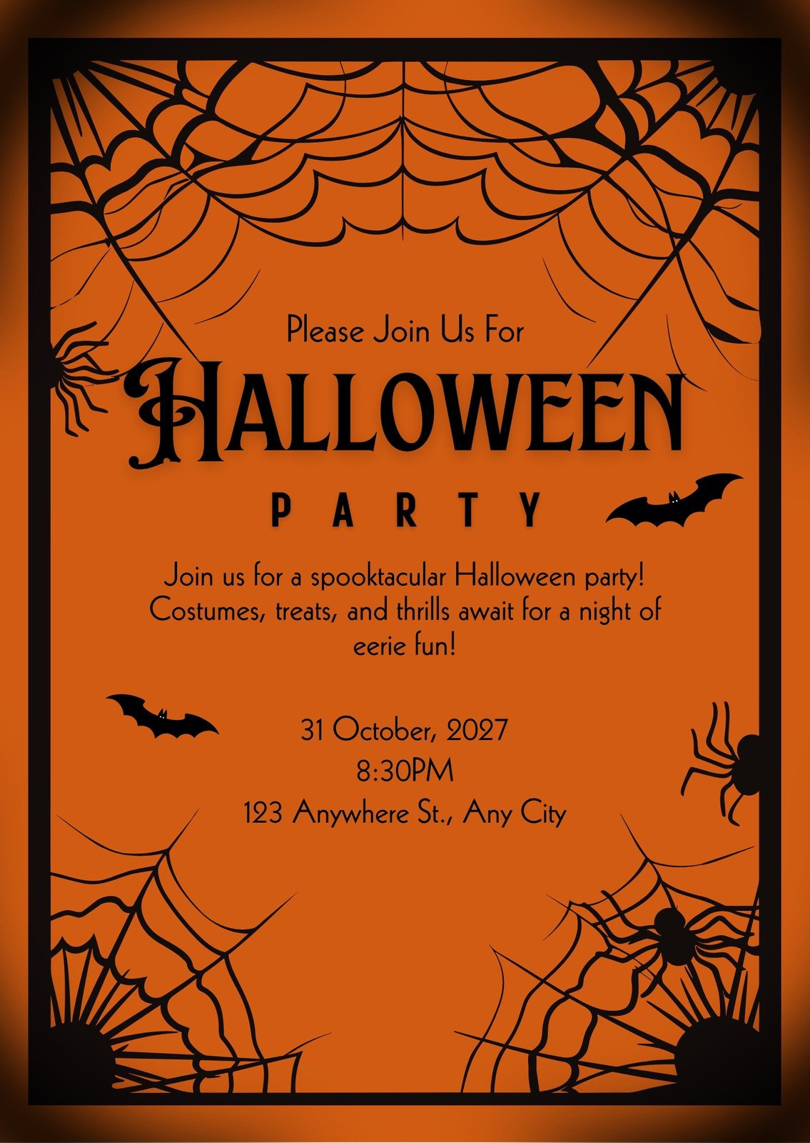 Free Custom Printable Halloween Invitation Templates | Canva for Halloween Party Invitations Printable