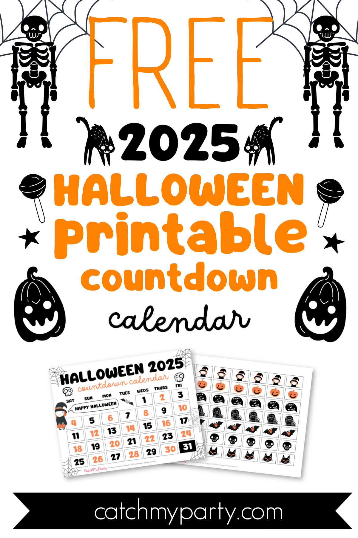 Free Fun Halloween Countdown Calendar (2025)!🎃☠️🕸️ | Catch My with Halloween Countdown Calendar Printable