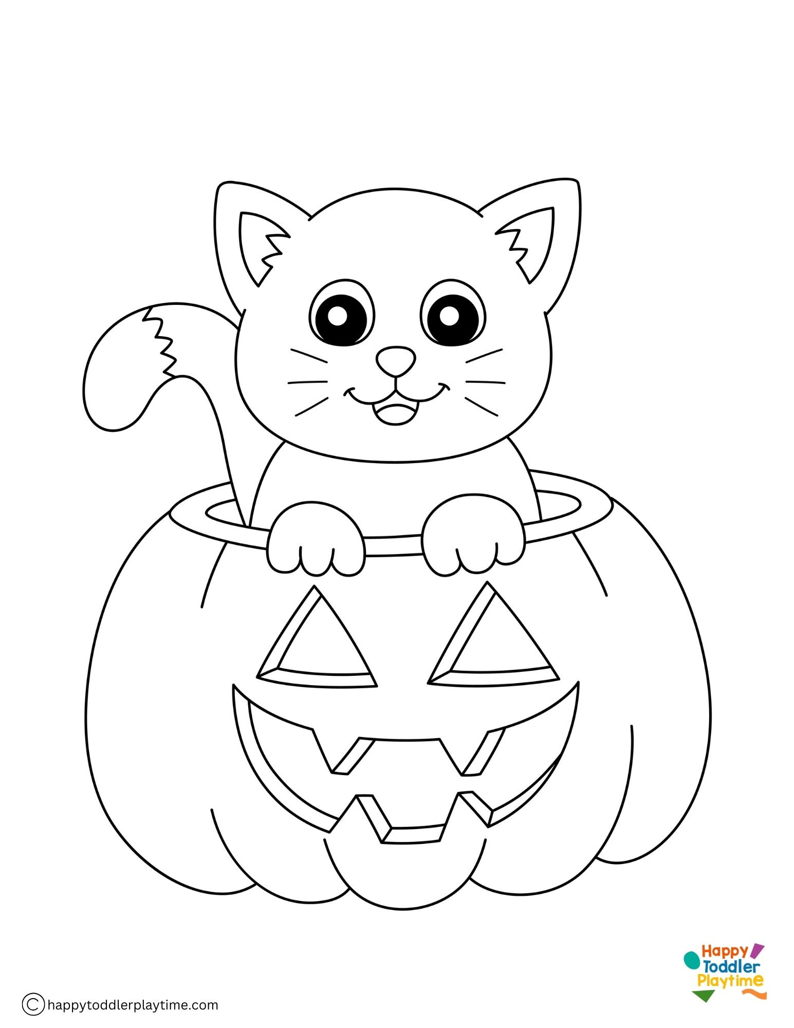 Free Halloween Cat Coloring Pages - Happy Toddler Playtime with Halloween Cat Coloring Page Printable