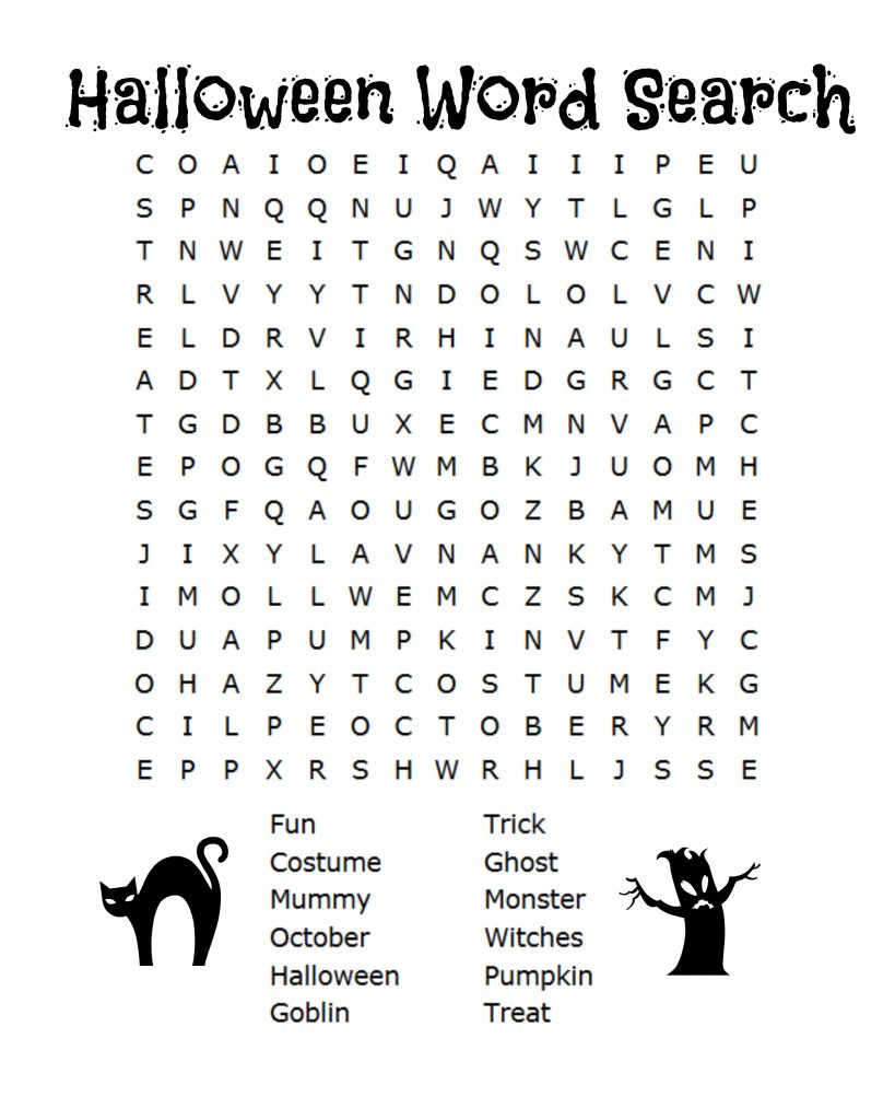 Free Halloween Word Search & Counting Printables within Printable Halloween Word Search