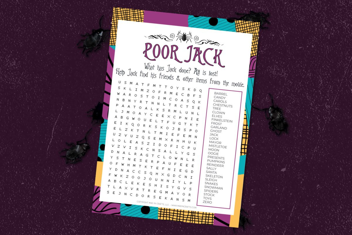 Free Nightmare Before Christmas Word Search Halloween Mad In Crafts pertaining to Printable The Nightmare Before Christmas Word Jumble