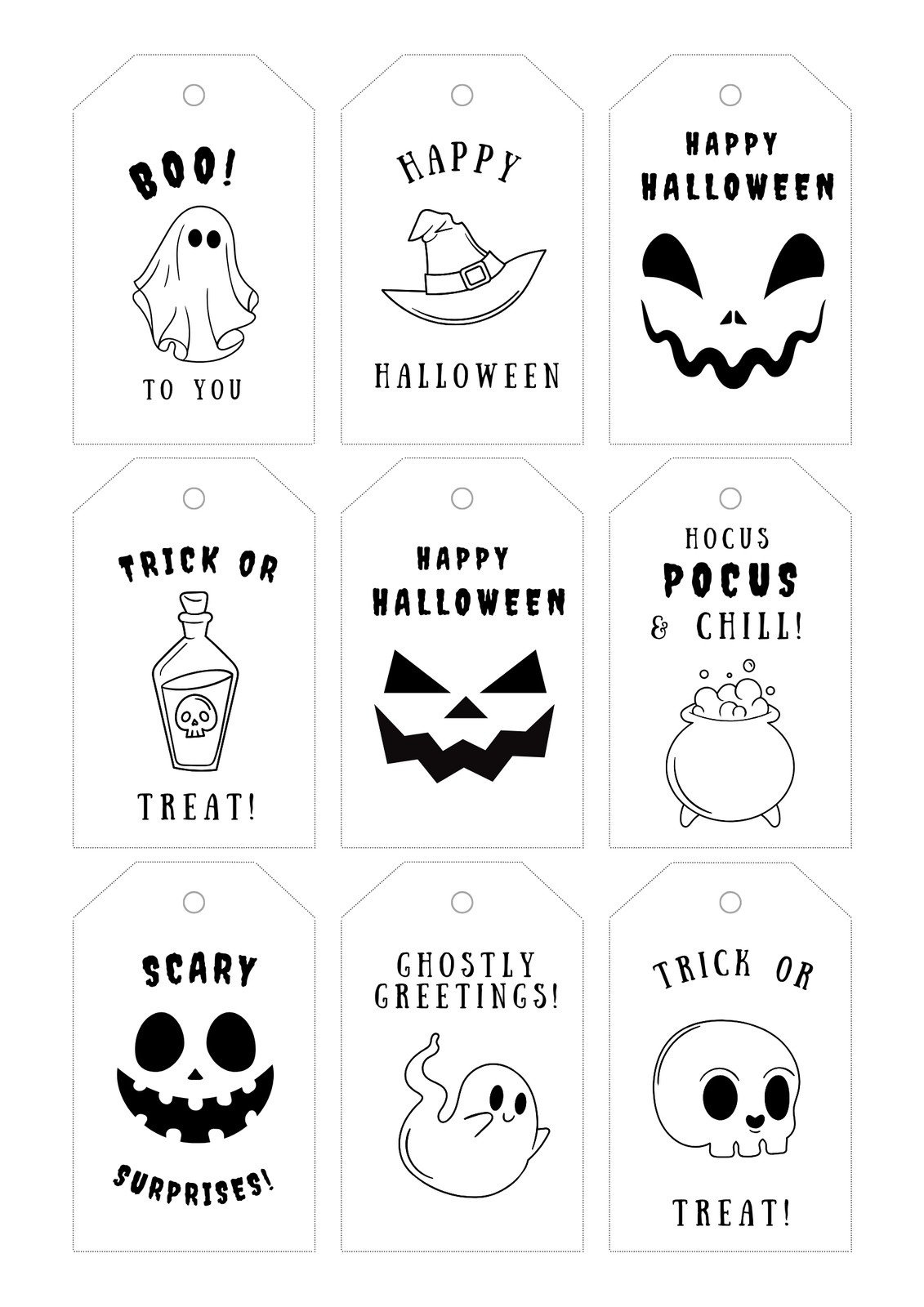 Free Printable And Customizable Halloween Tag Templates | Canva inside Halloween Gift Tags Printable