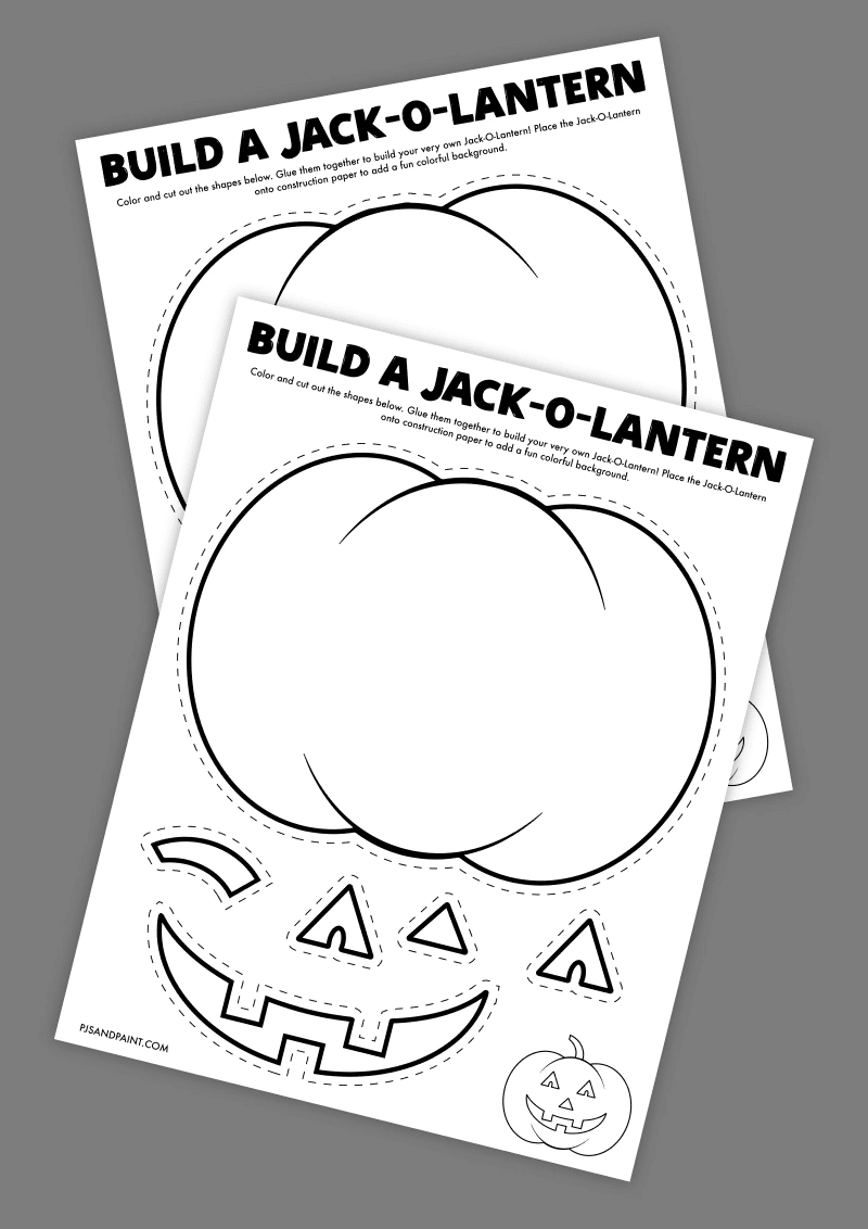 Free Printable Build A Jack-O-Lantern Craft - Pjs And Paint intended for Halloween Pumpkin Cut and Glue Activity Printable