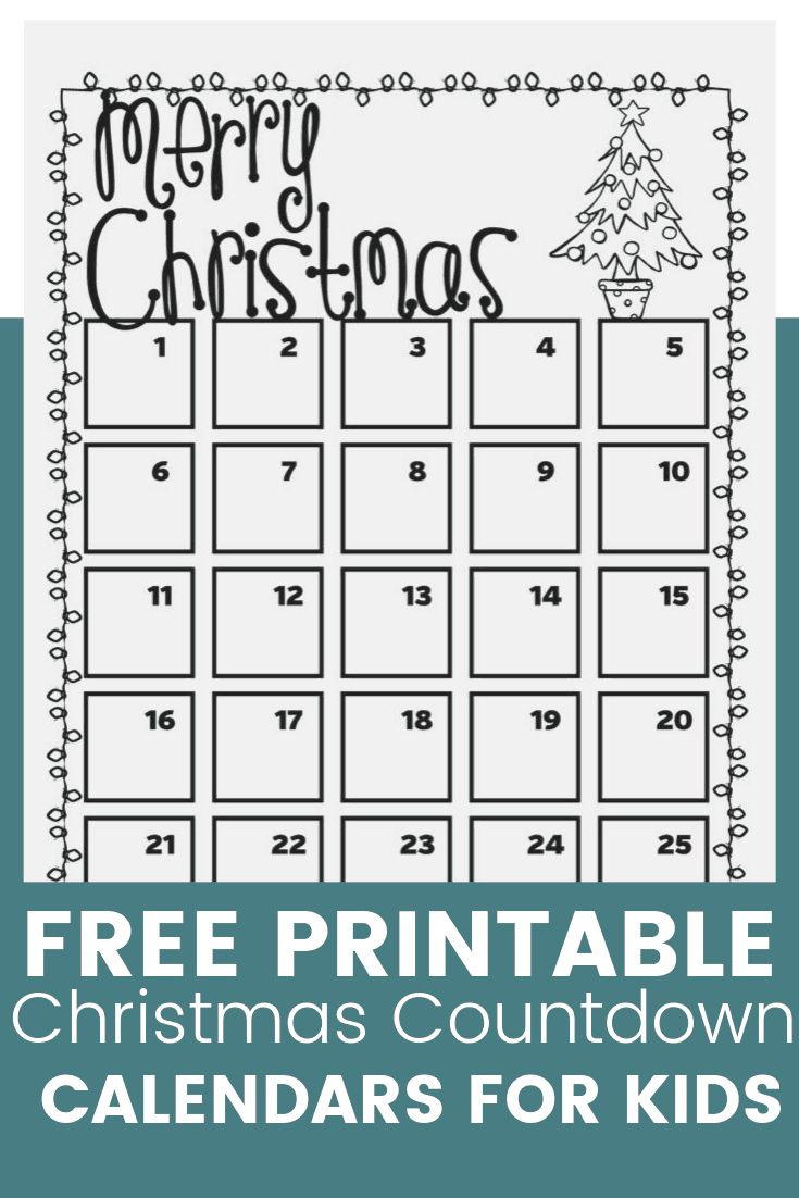 Free Printable Christmas Countdown Calendar For Kids - Homeschool pertaining to Christmas Countdown Calendar Printable