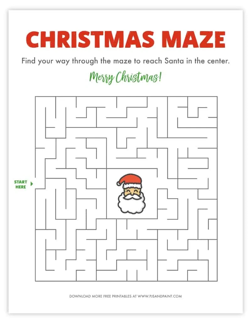 Free Printable Christmas Maze - Christmas Games And Activities throughout Printable Christmas Maze