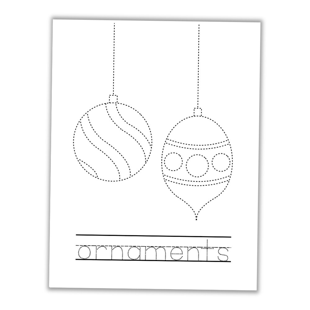 Free Printable Christmas Tracing Worksheets For Kids - The Craft within Christmas Ornaments Tracing Worksheet Printable