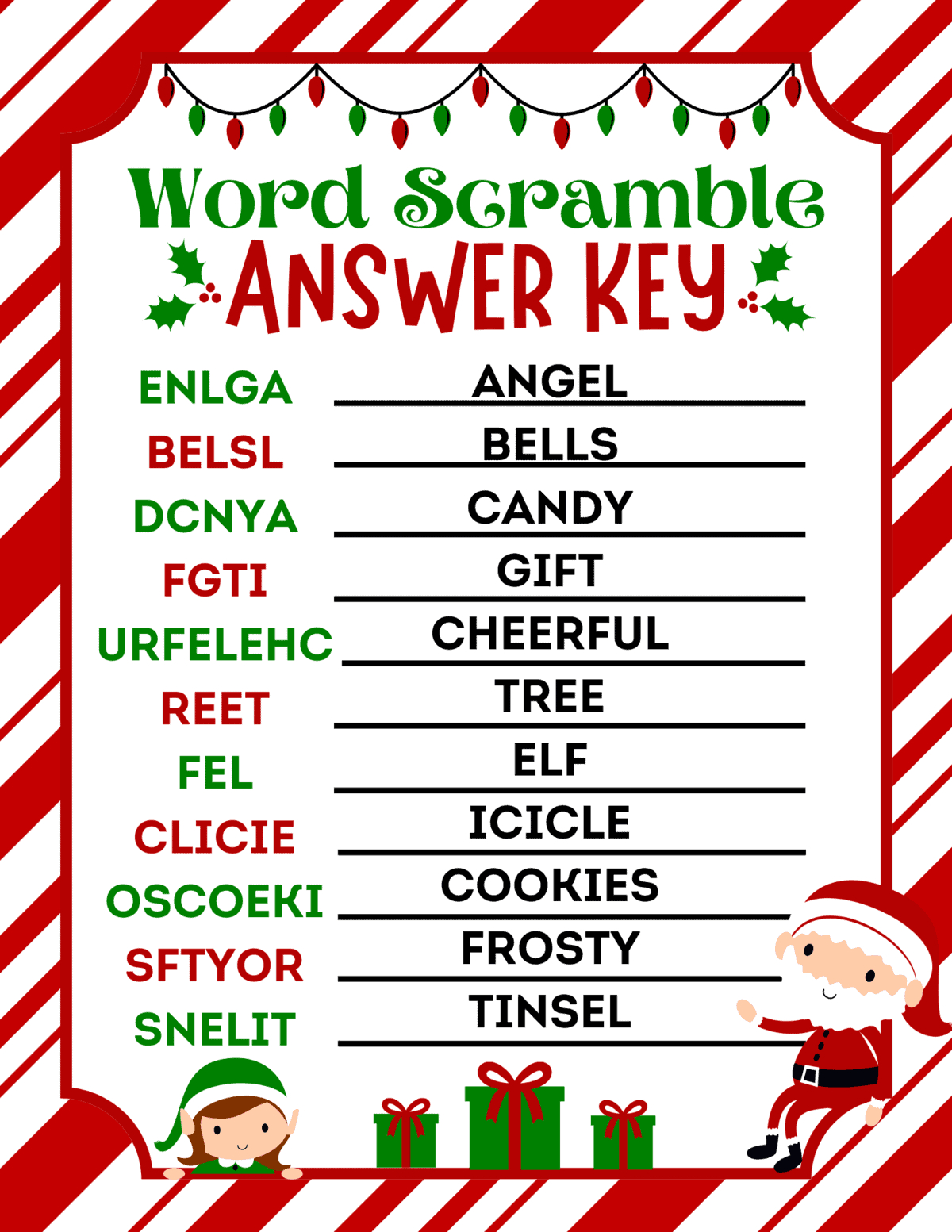 Free Printable Christmas Word Scramble For Kids - Prudent Penny for Printable Christmas Word Scramble