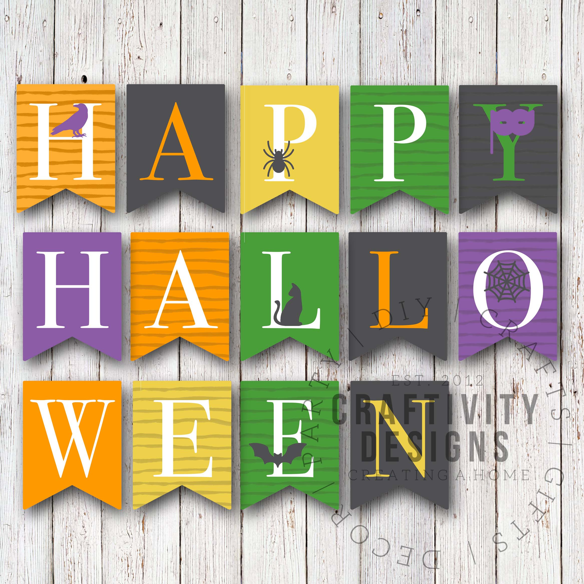 Free Printable Colorful Halloween Banner - Unoriginal Mom for Printable Happy Halloween Banner