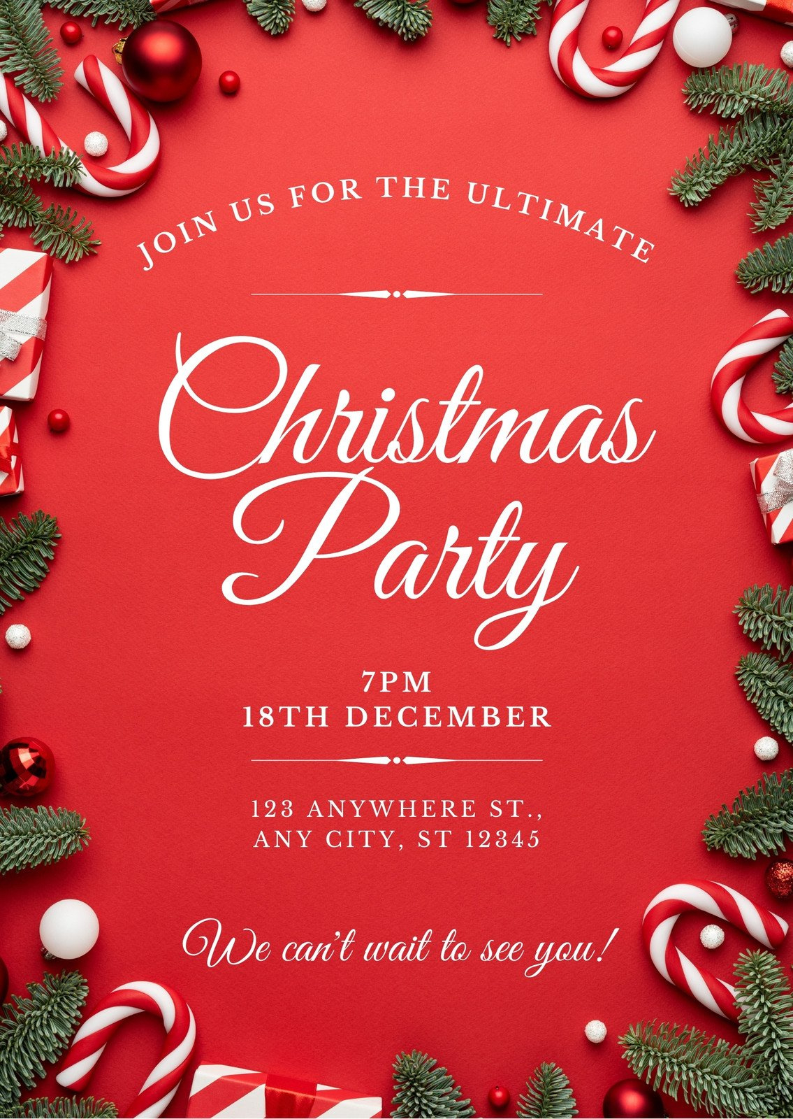 Free, Printable, Customizable Christmas Invitation Templates inside Printable Christmas Party Invitations