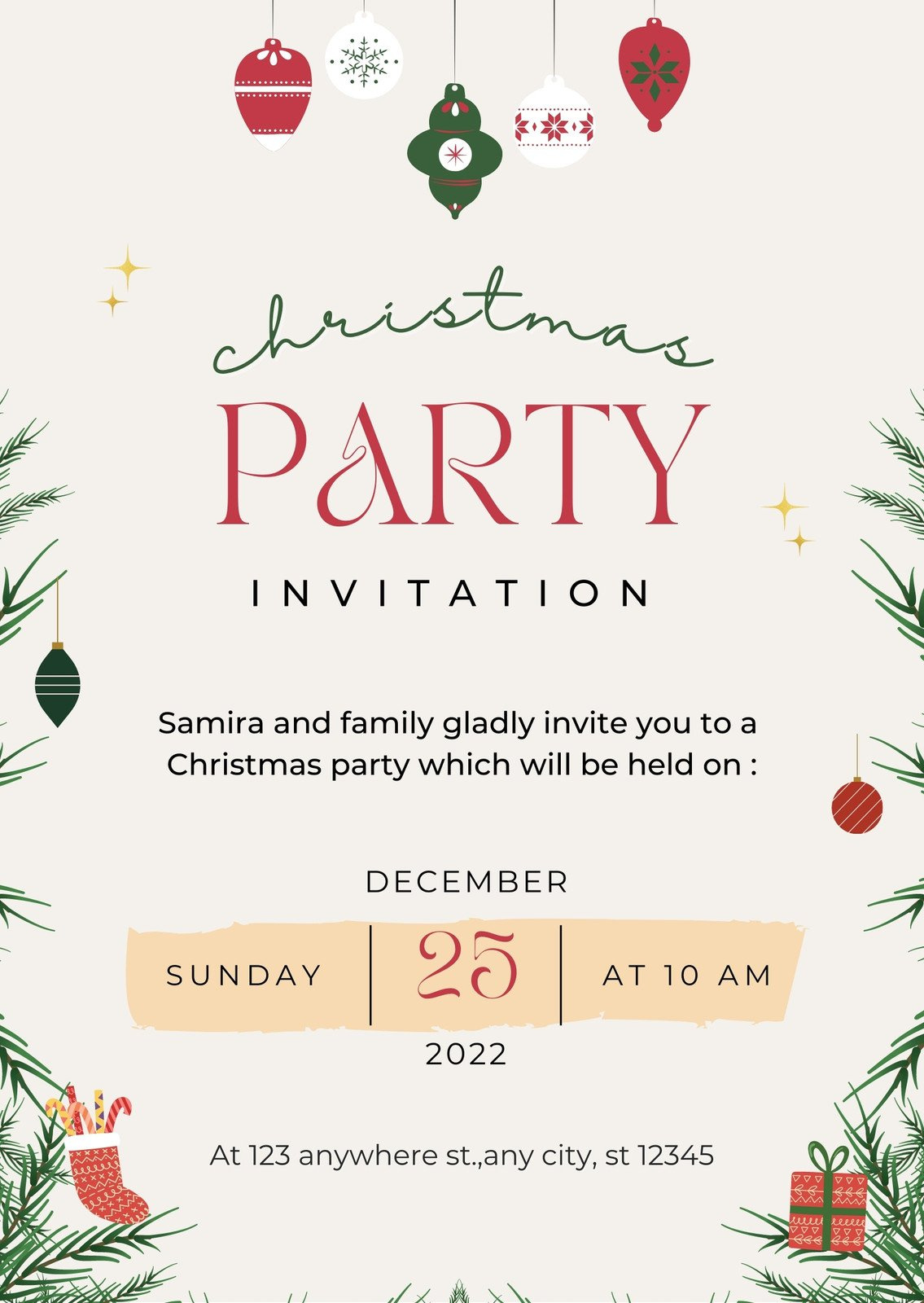 Free, Printable, Customizable Christmas Invitation Templates regarding Printable Christmas Party Invitations