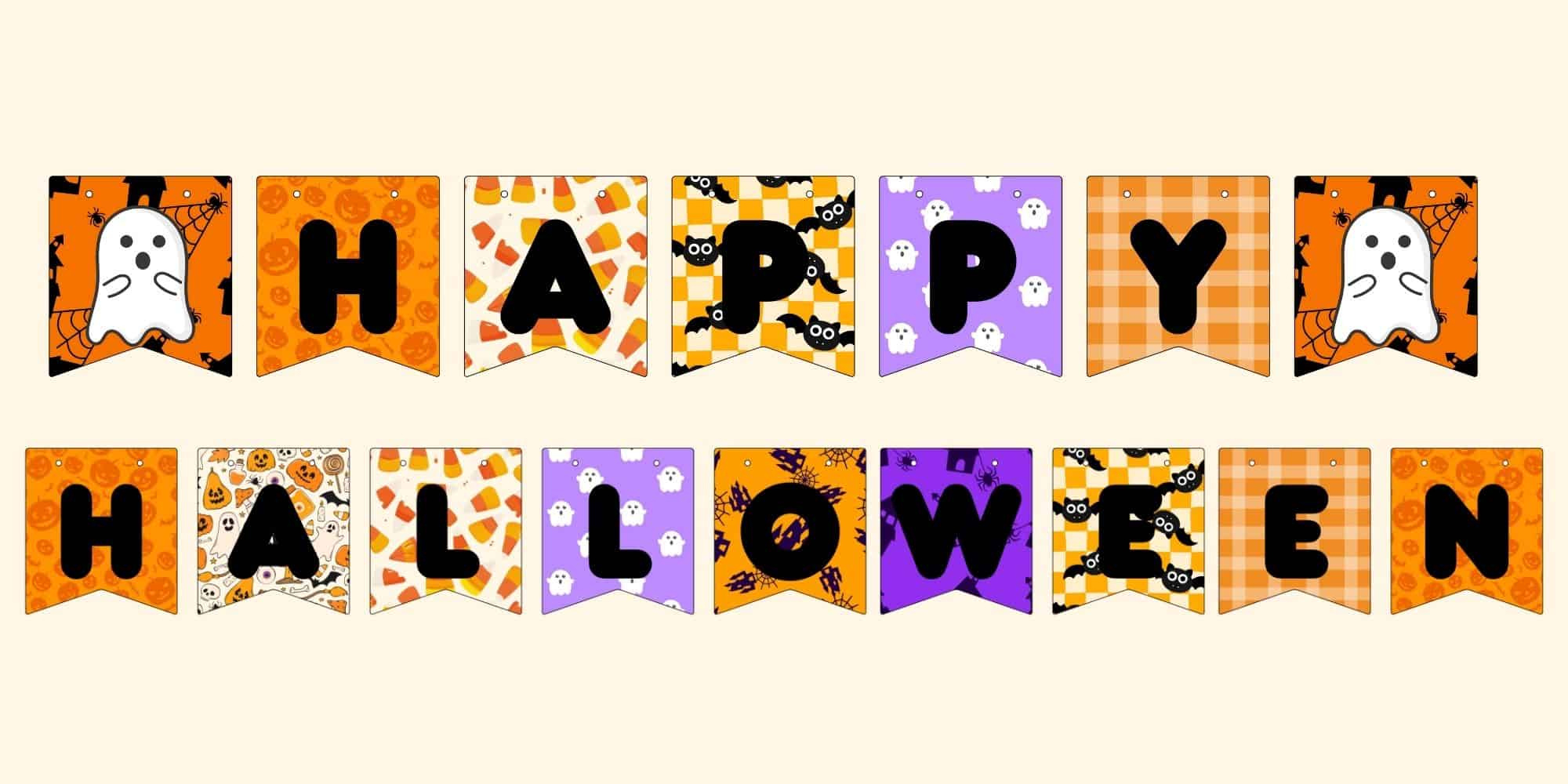 Free Printable Halloween Banner Sign Pdf inside Printable Happy Halloween Banner