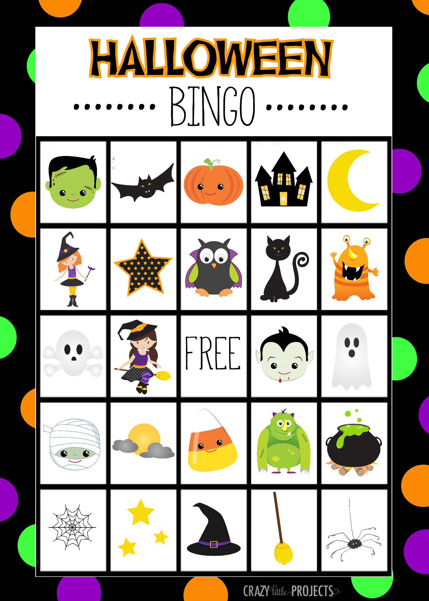 Free Printable Halloween Bingo Game - Crazy Little Projects with Halloween Bingo Cards Printable