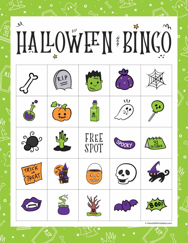Free Printable Halloween Bingo Game - Favorite Printables regarding Halloween Bingo Cards Printable