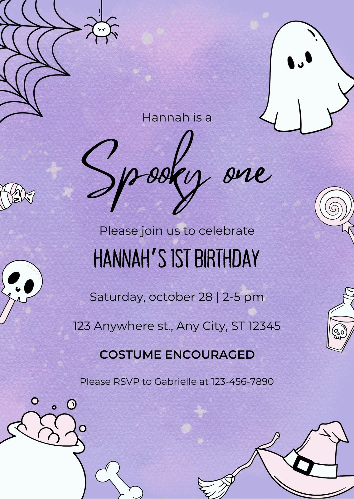 Free Printable Halloween Birthday Invitation Templates | Canva for Halloween Birthday Invitations Printable