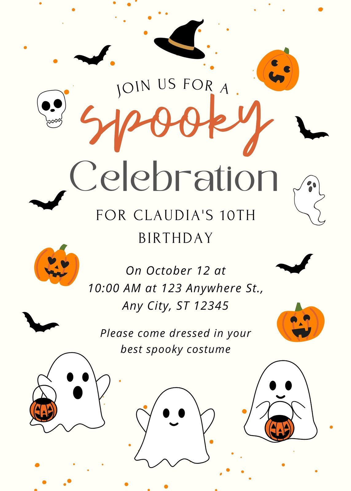 Free Printable Halloween Birthday Invitation Templates | Canva pertaining to Halloween Birthday Invitations Printable
