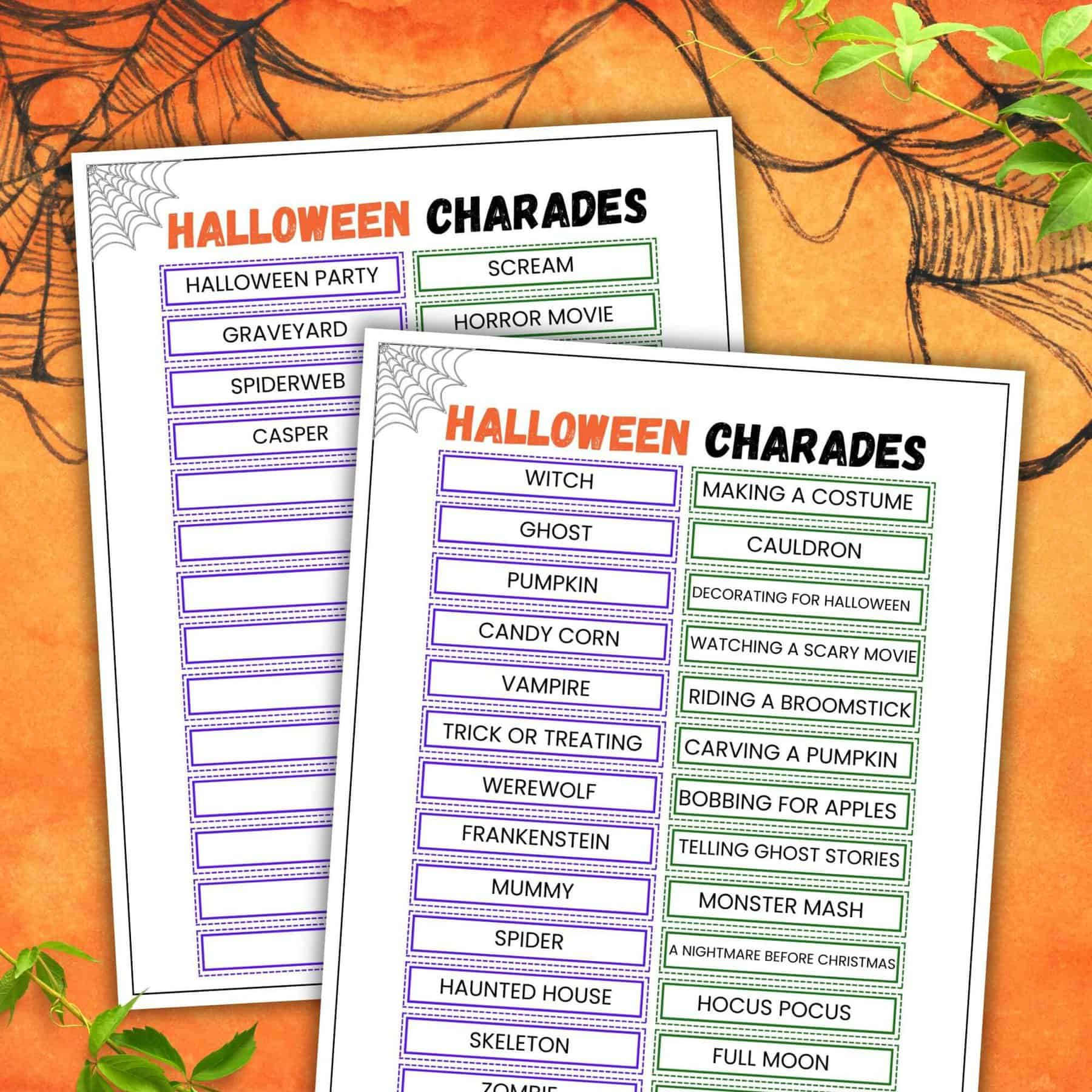 Free Printable Halloween Charades Game regarding Printable The Nightmare Before Christmas Charades Game