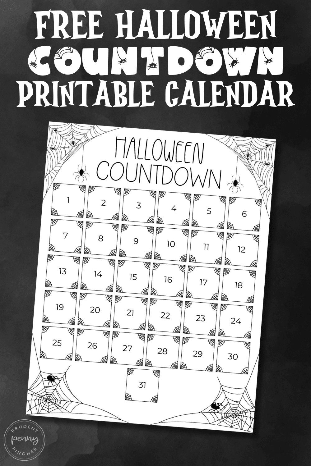 Free Printable Halloween Countdown Calendar - Prudent Penny Pincher with Printable Halloween Countdown Calendar